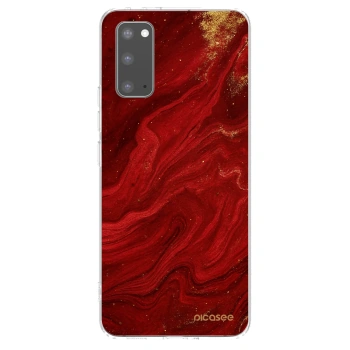 Picasee silikonska prozirna maskica za Samsung Galaxy S20 G980F - Red