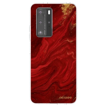 Picasee silikonska prozirna maskica za Huawei P40 Pro - Red