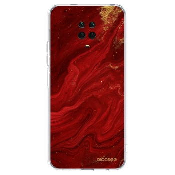 Picasee silikonska prozirna maskica za Xiaomi Redmi Note 9S - Red