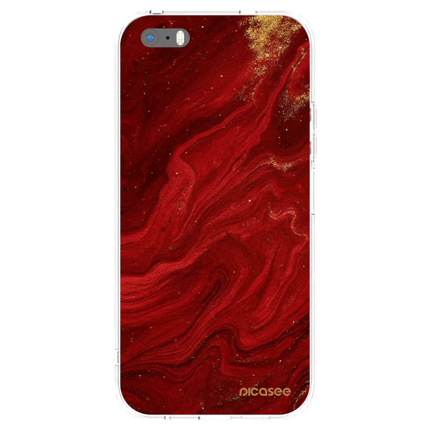 Picasee silikonska prozirna maskica za Apple iPhone 5/5S/SE - Red
