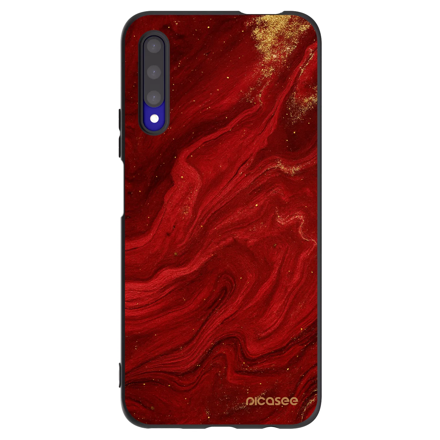 Picasee crna silikonska maskica za Honor 9X Pro - Red