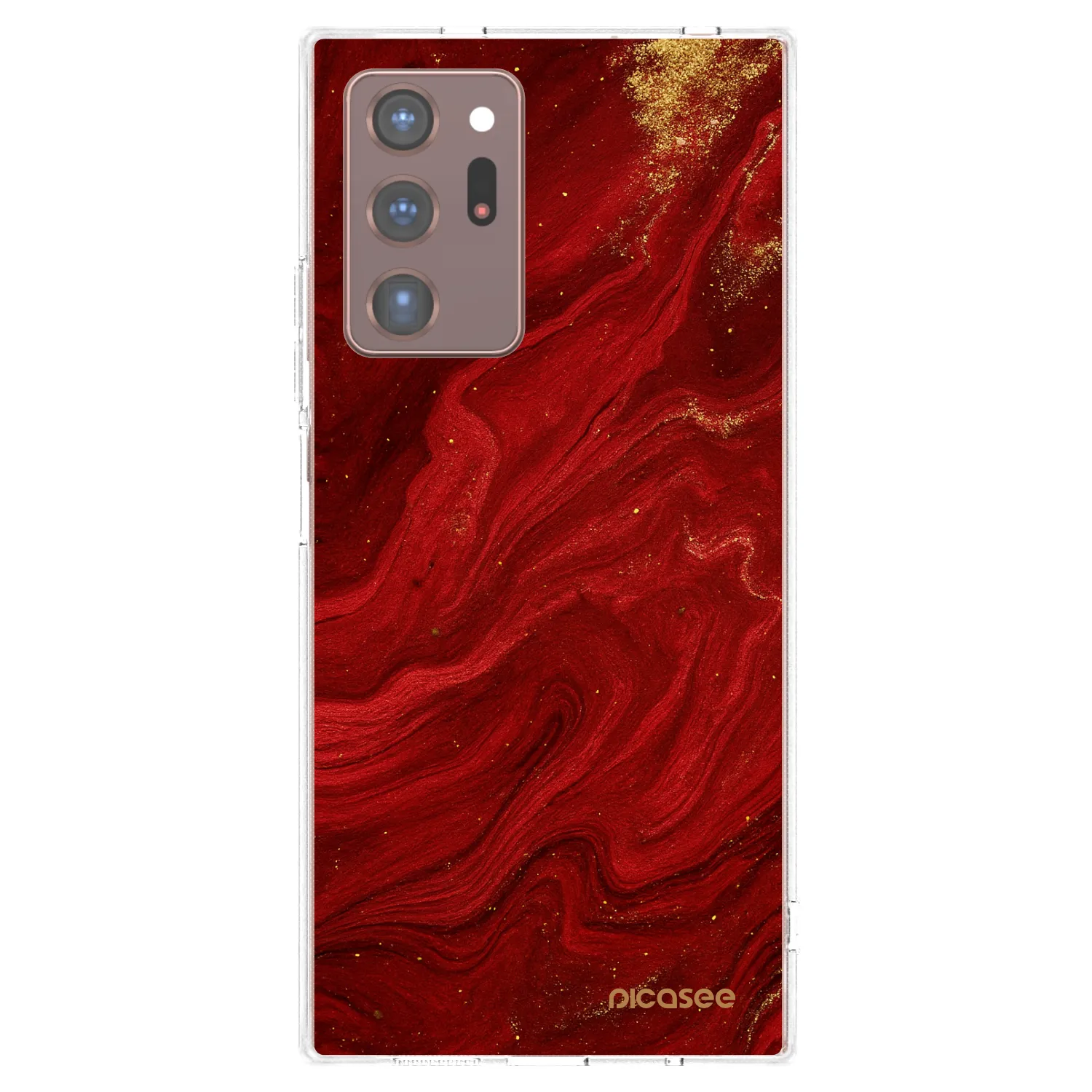 Picasee silikonska prozirna maskica za Samsung Galaxy Note 20 Ultra - Red