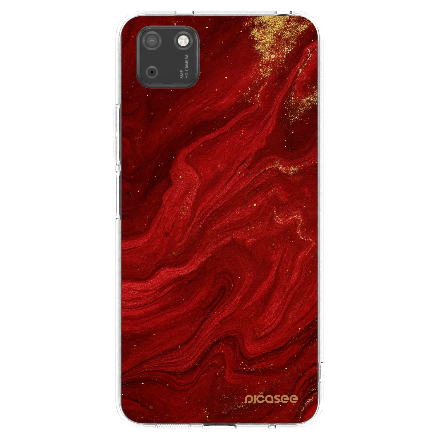 Picasee silikonska prozirna maskica za Huawei Y5P - Red