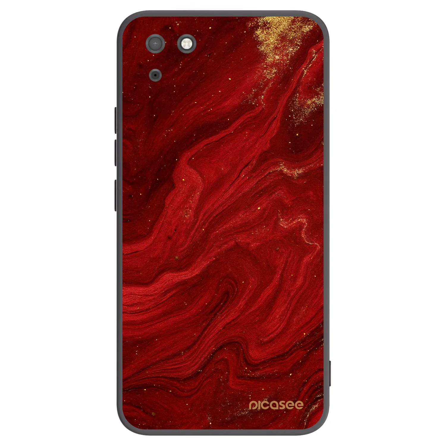 Picasee crna silikonska maskica za Huawei Y5P - Red
