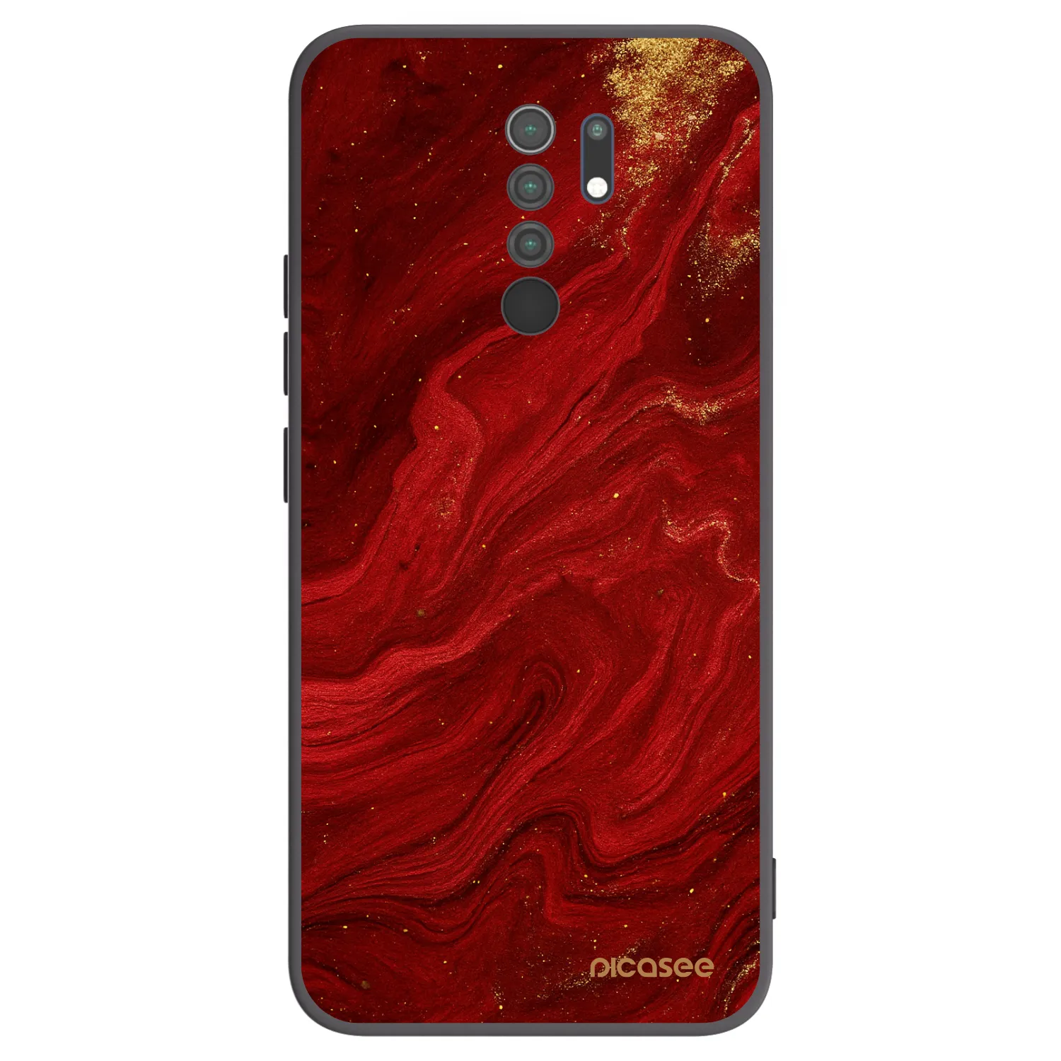 Picasee crna silikonska maskica za Xiaomi Redmi 9 - Red