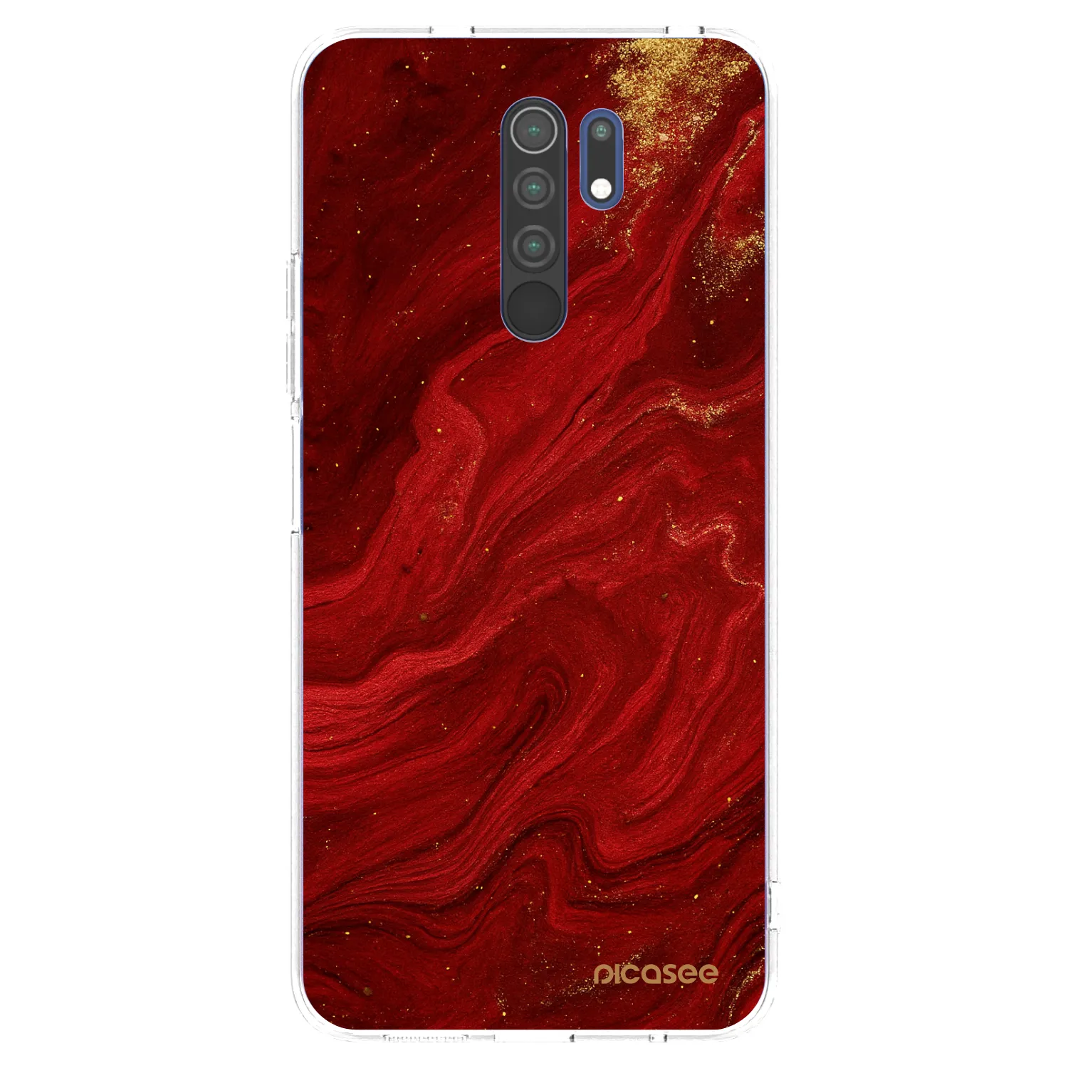 Picasee silikonska prozirna maskica za Xiaomi Redmi 9 - Red