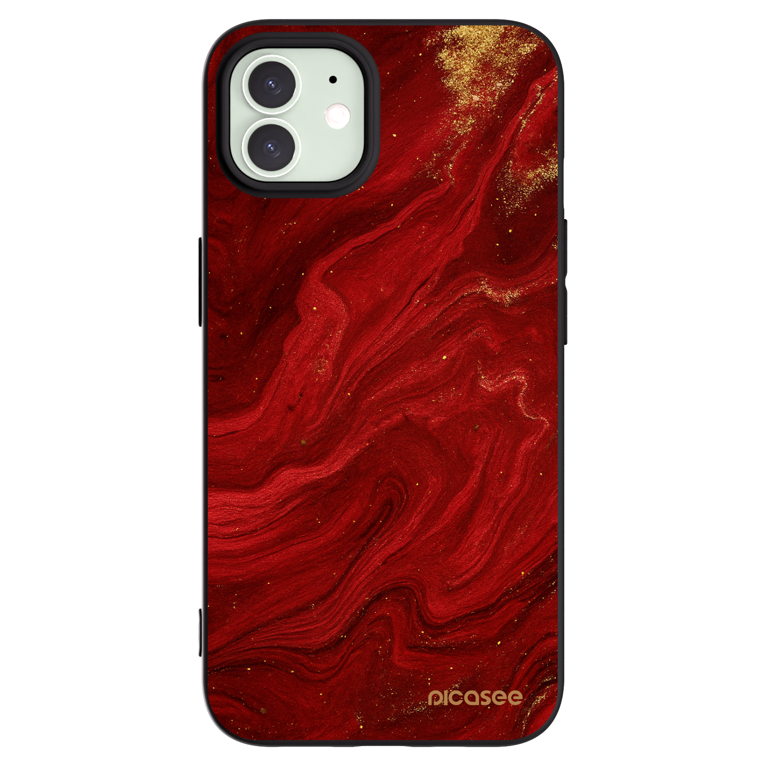 Picasee crna silikonska maskica za Apple iPhone 12 - Red
