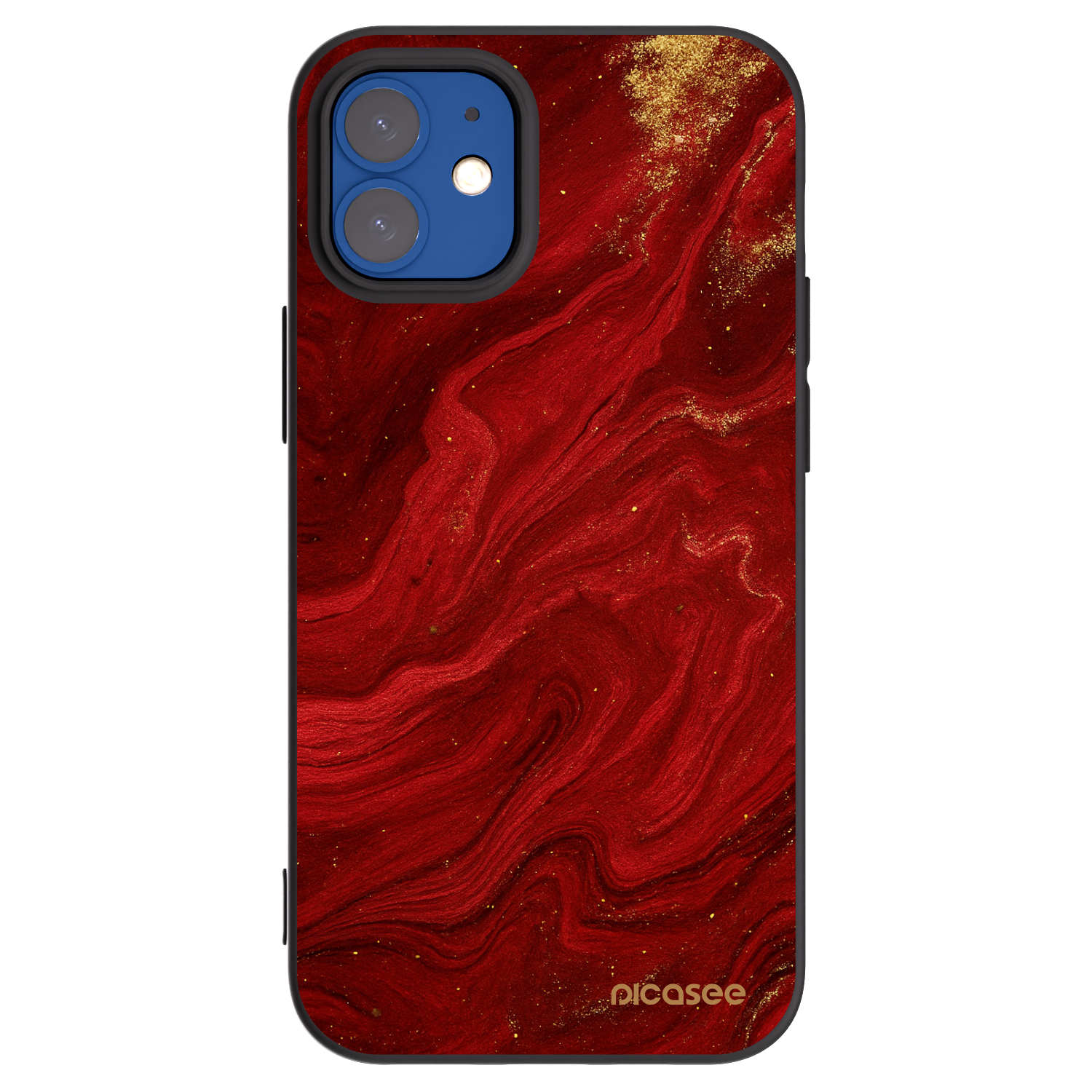 Picasee crna silikonska maskica za Apple iPhone 12 mini - Red