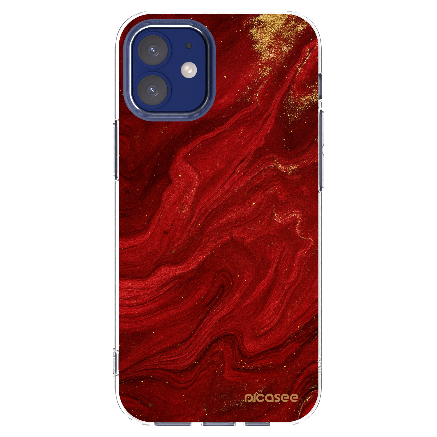 Picasee silikonska prozirna maskica za Apple iPhone 12 mini - Red