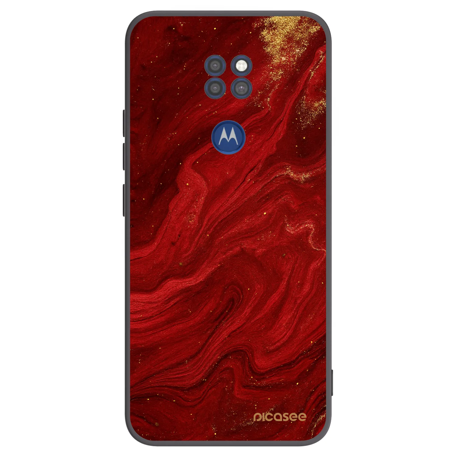 Picasee crna silikonska maskica za Motorola Moto G9 Play - Red