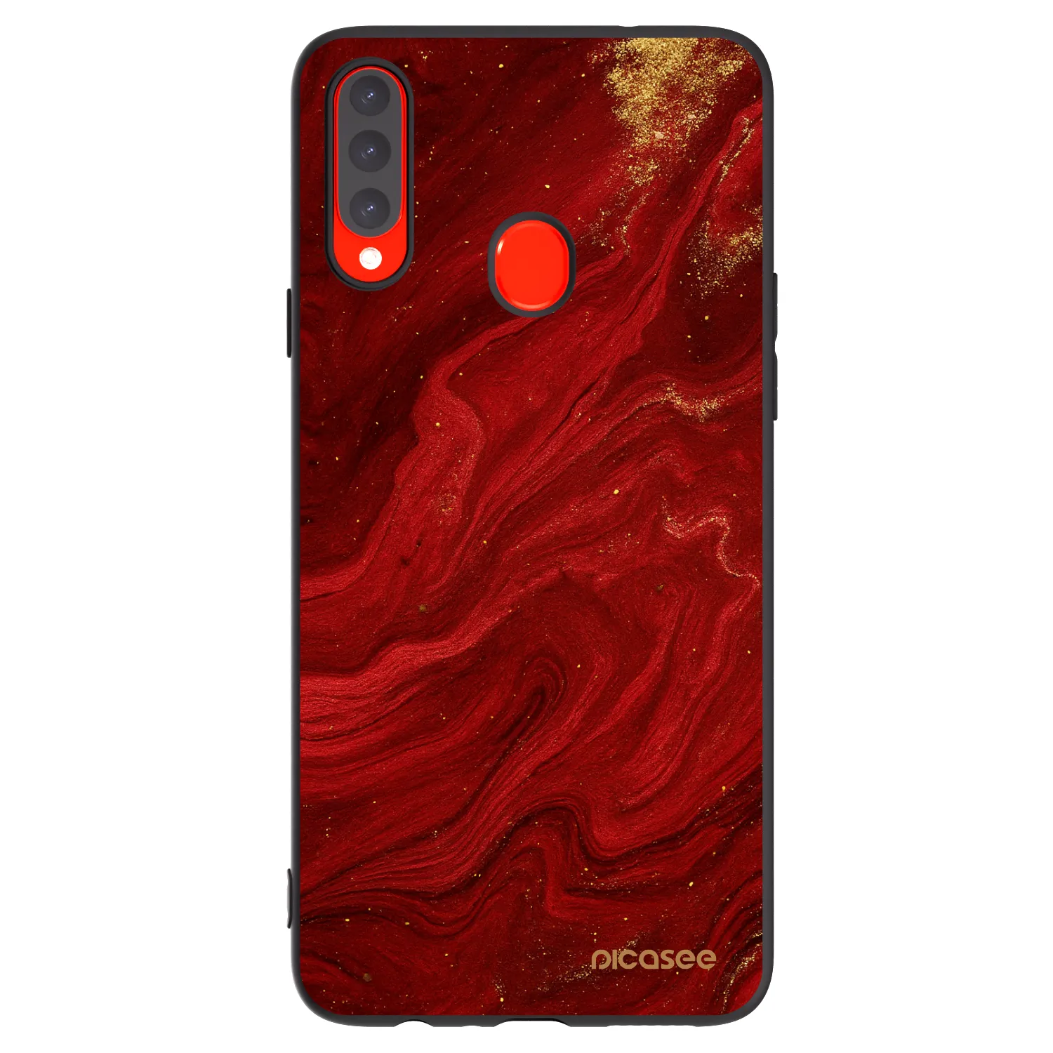 Picasee crna silikonska maskica za Samsung Galaxy A20s - Red