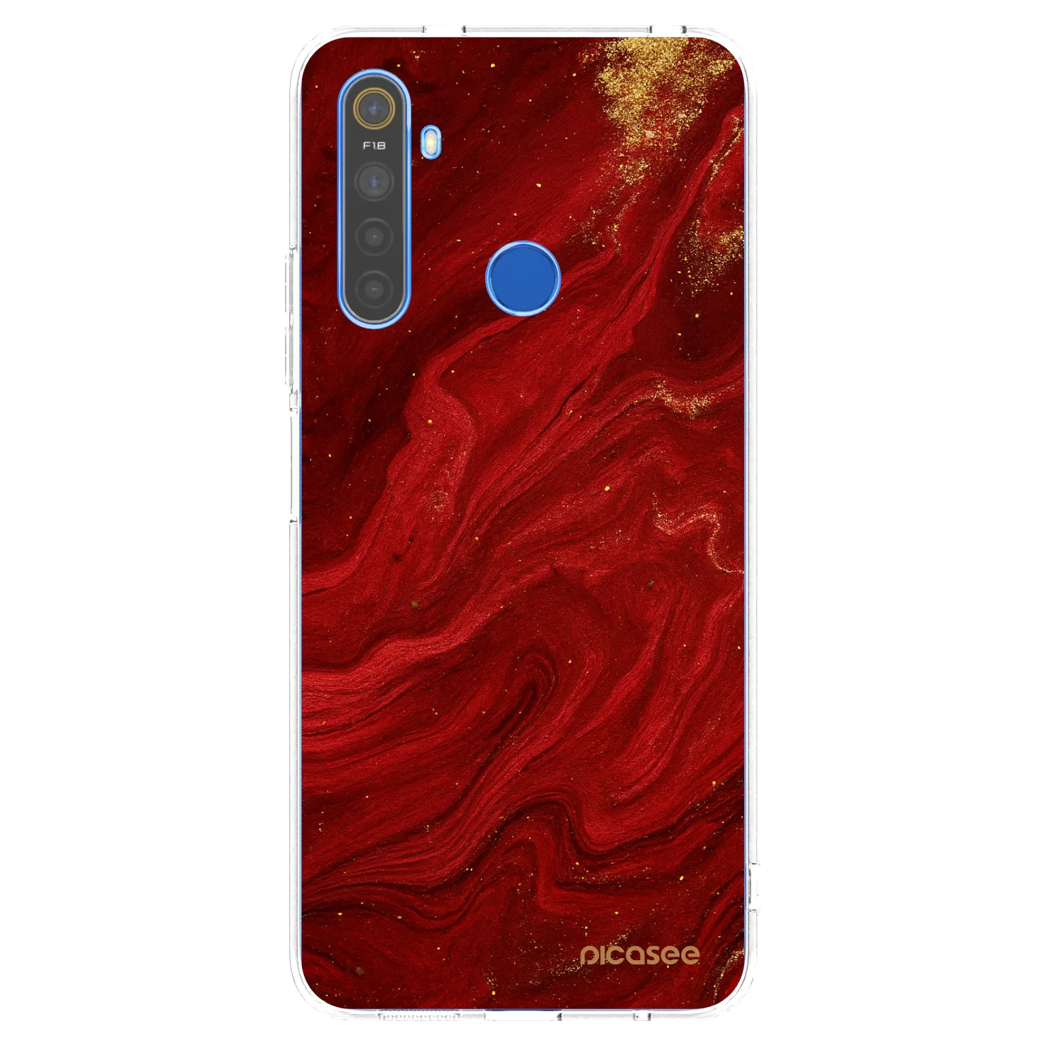 Picasee silikonska prozirna maskica za Realme 5 - Red