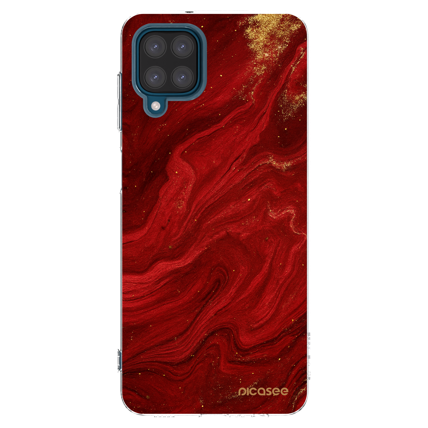 Picasee silikonska prozirna maskica za Samsung Galaxy A12 A125F - Red