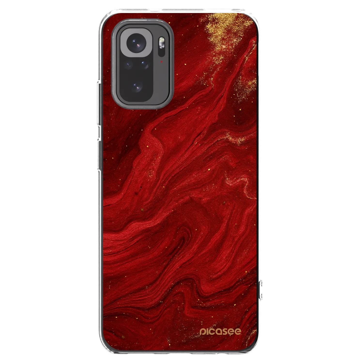 Picasee silikonska prozirna maskica za Xiaomi Redmi Note 10 - Red