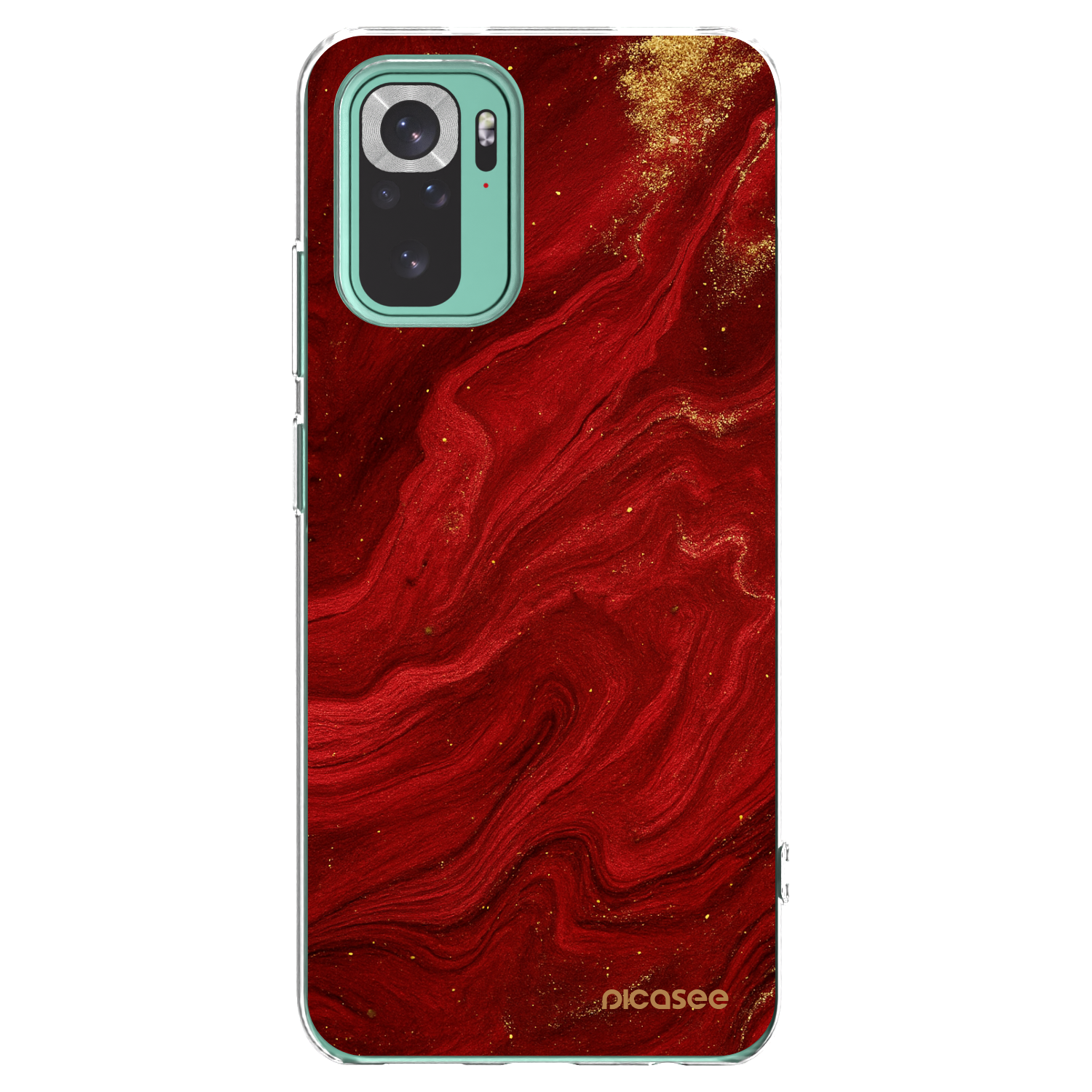 Picasee silikonska prozirna maskica za Xiaomi Redmi Note 10 Pro - Red