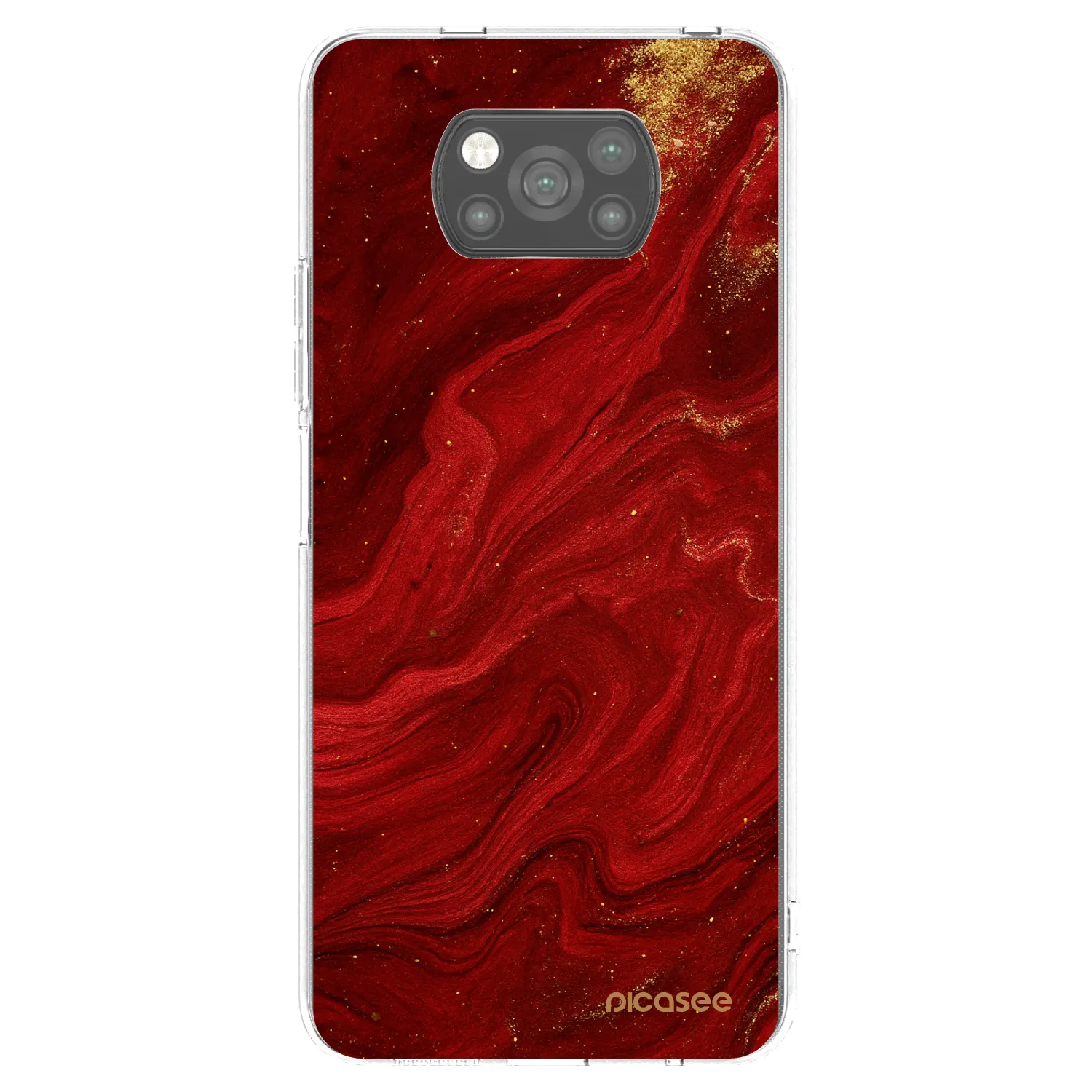 Picasee crna silikonska maskica za Xiaomi Poco X3 Pro - Red