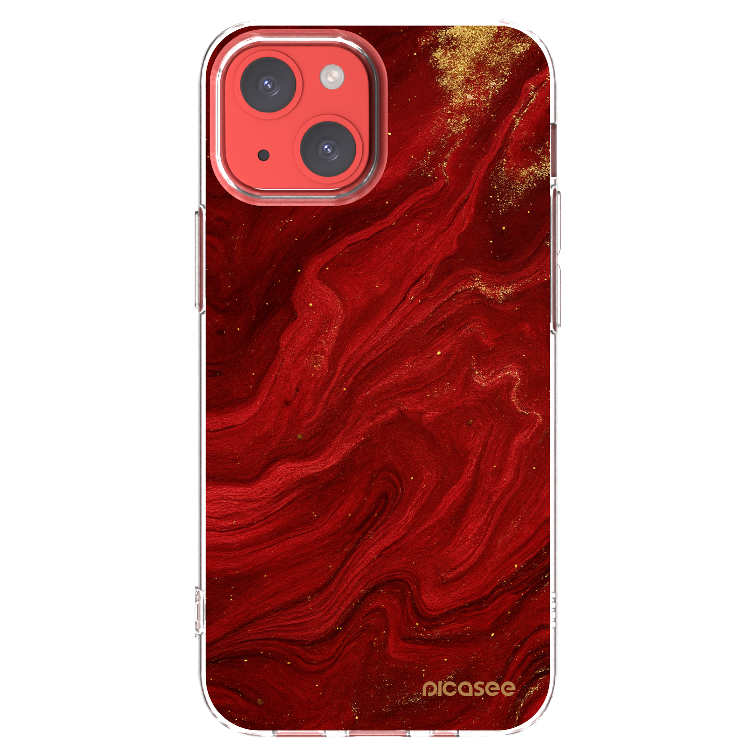 Picasee silikonska prozirna maskica za Apple iPhone 13 mini - Red