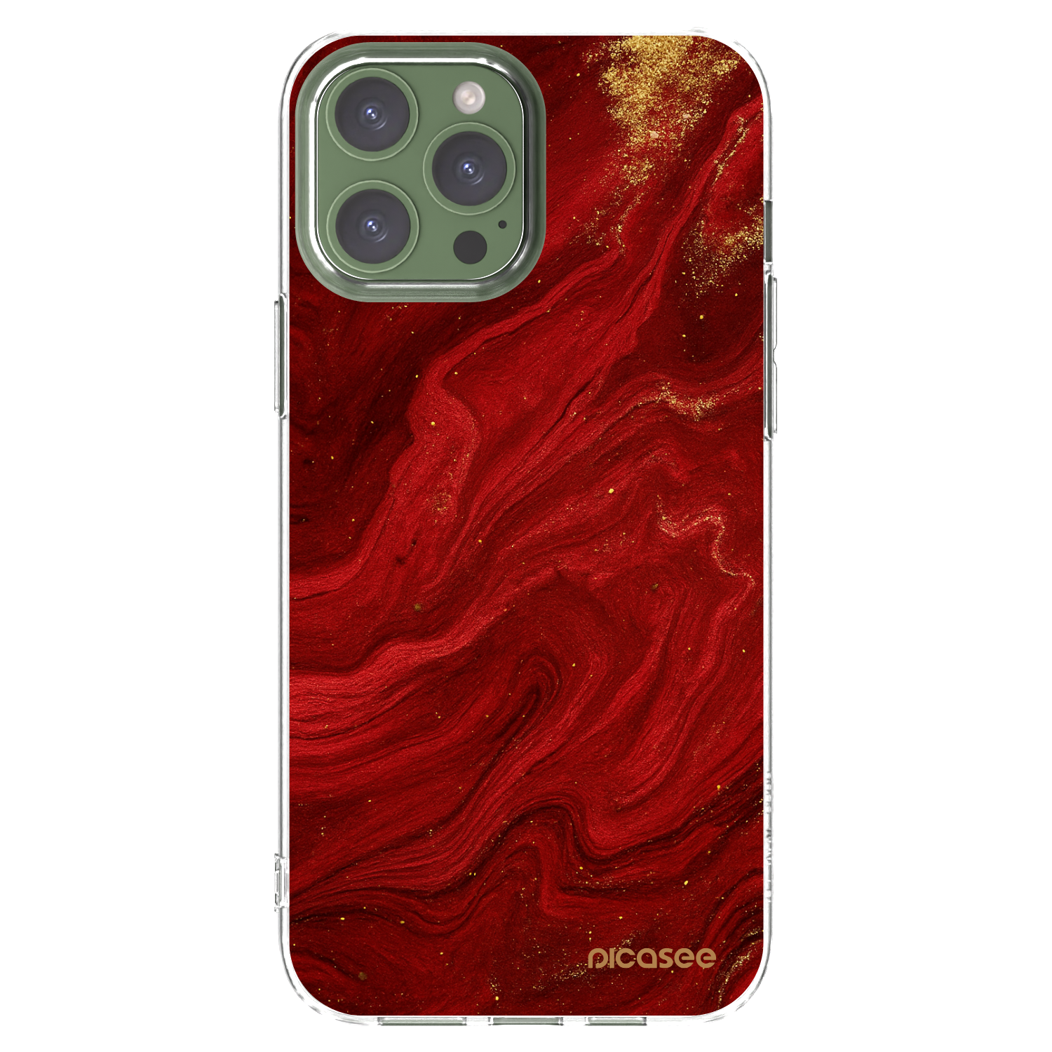 Picasee silikonska prozirna maskica za Apple iPhone 13 Pro Max - Red