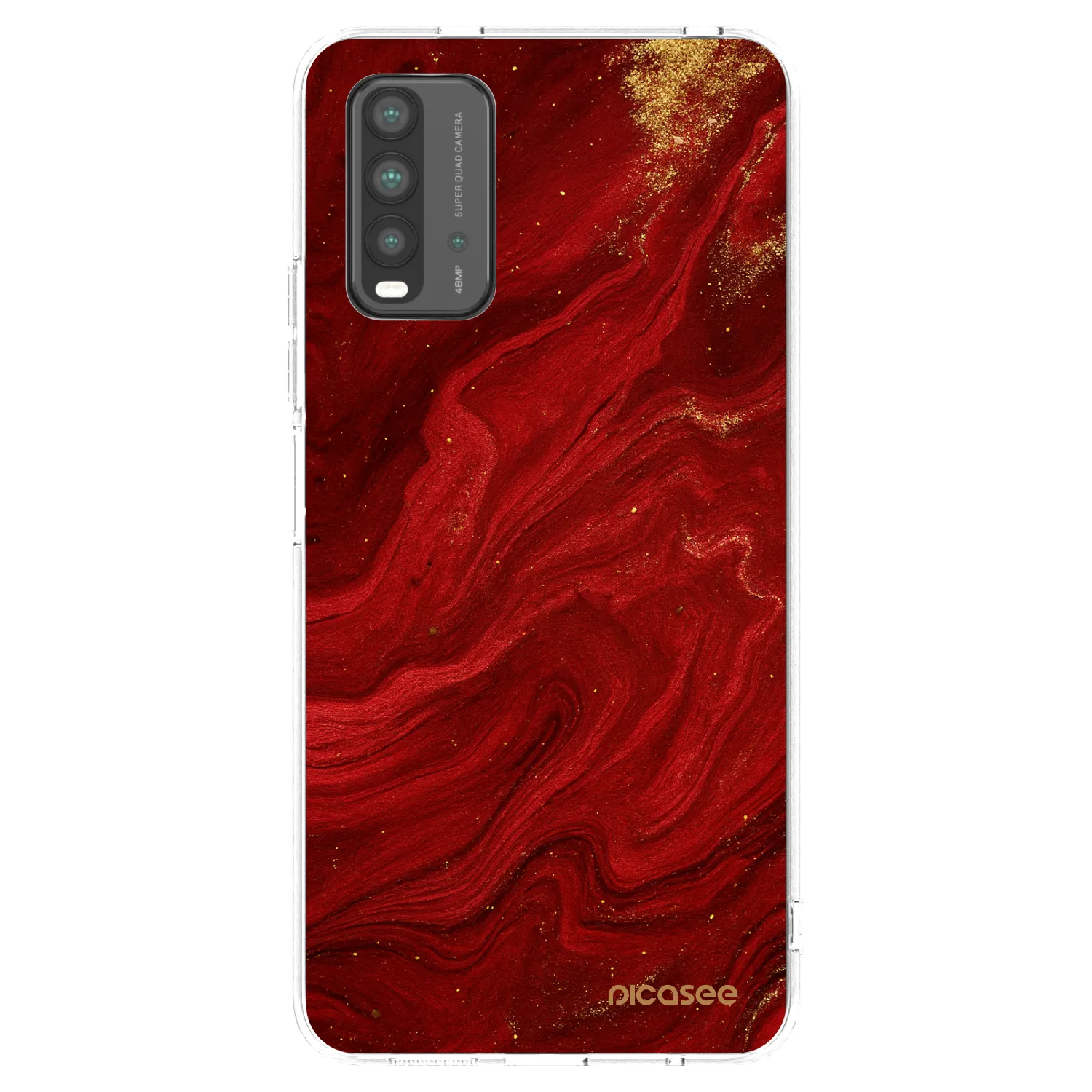Picasee crna silikonska maskica za Xiaomi Redmi 9T - Red