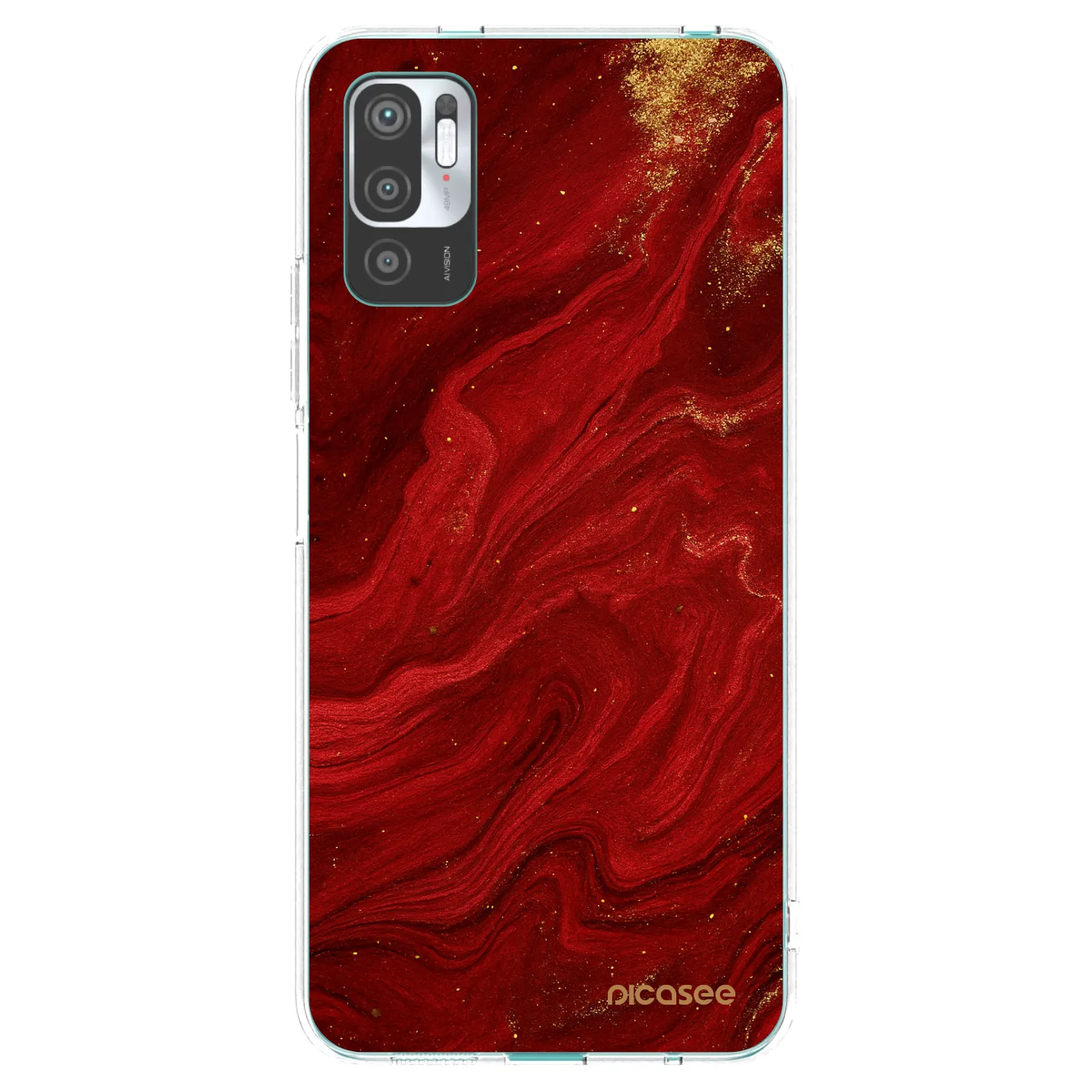 Picasee silikonska prozirna maskica za Xiaomi Redmi Note 10 5G - Red