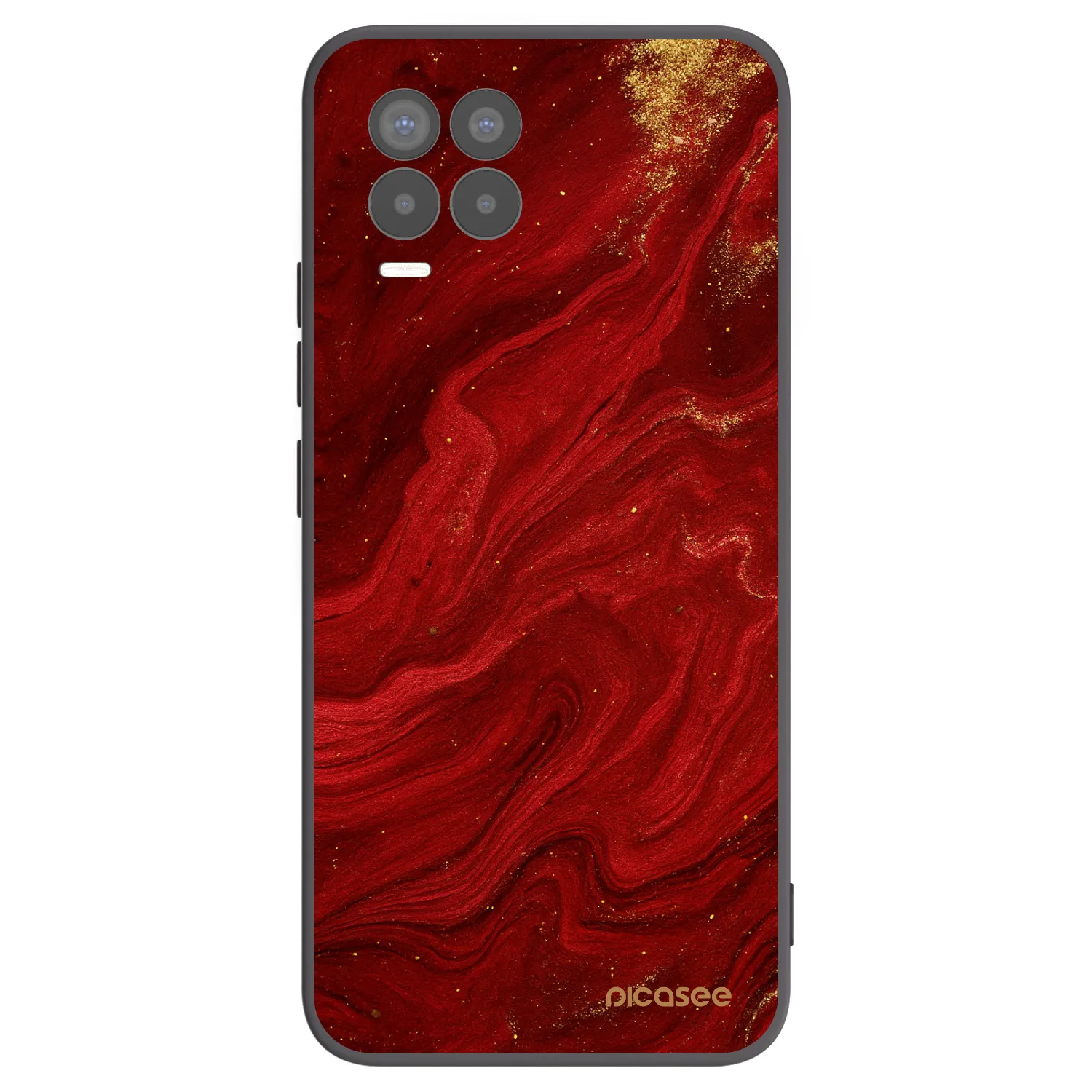 Picasee crna silikonska maskica za Realme 8 4G - Red