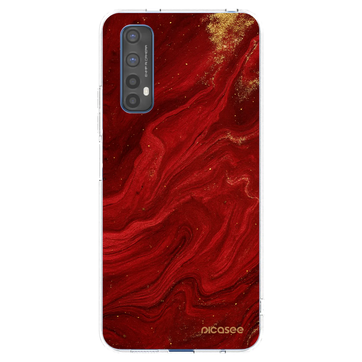 Picasee silikonska prozirna maskica za Realme 7 - Red