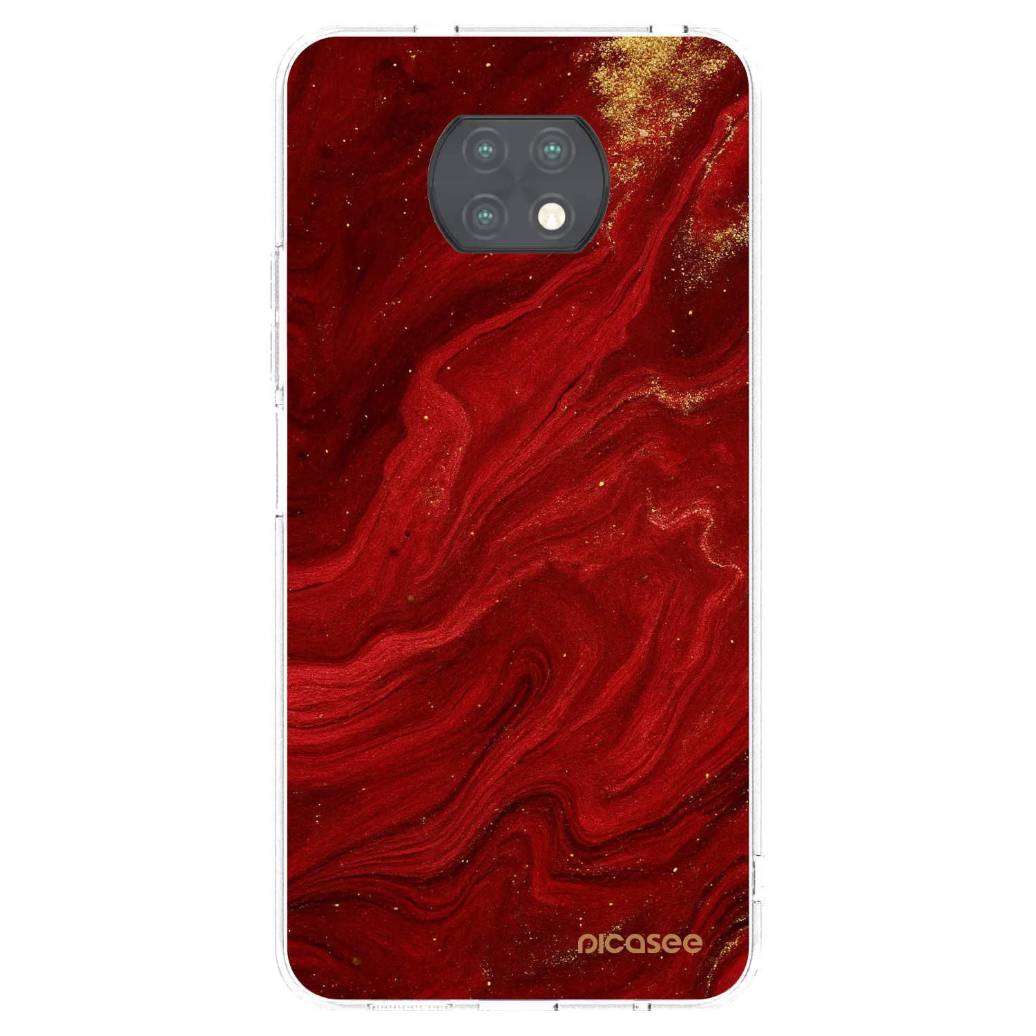 Picasee silikonska prozirna maskica za Xiaomi Redmi Note 9T - Red