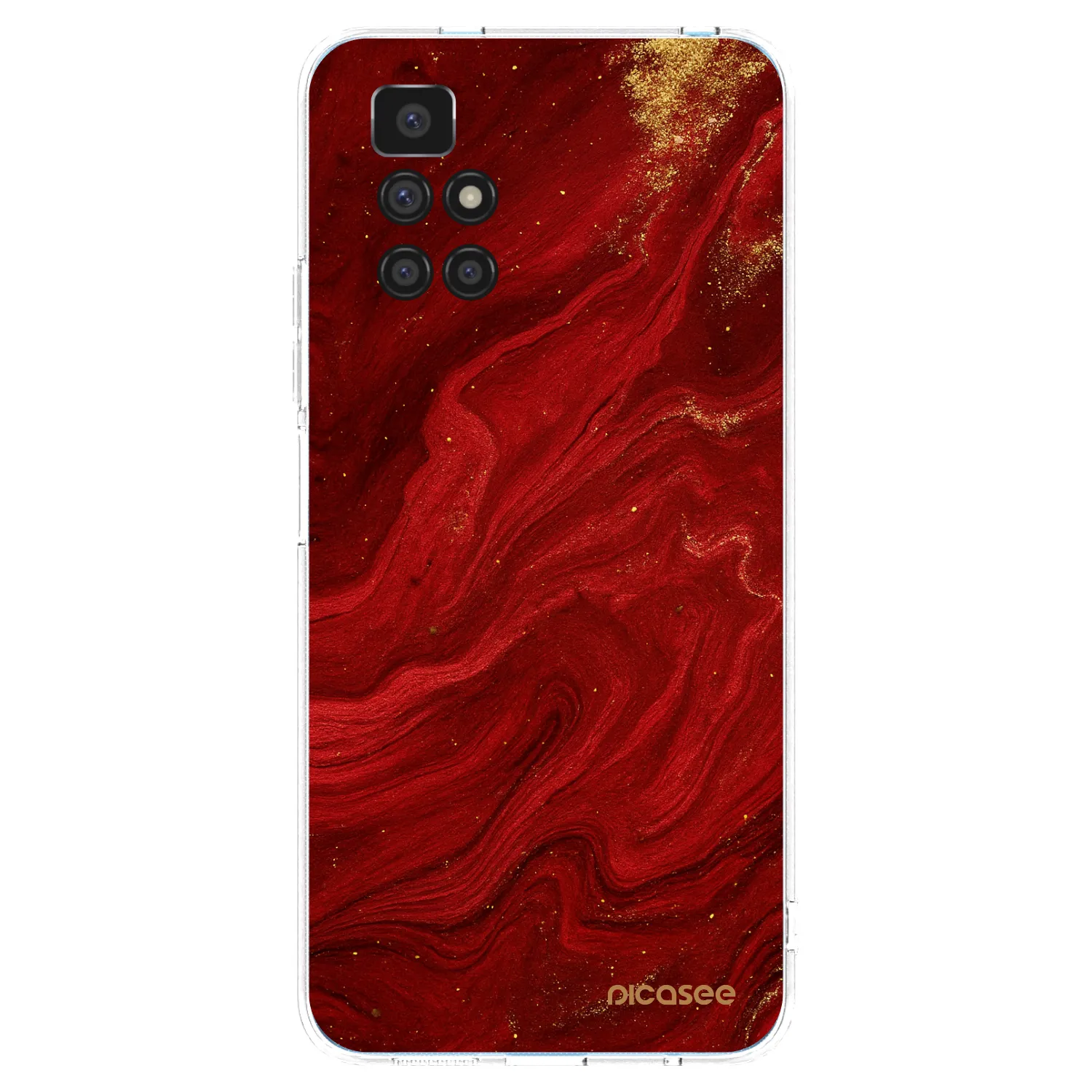 Picasee silikonska prozirna maskica za Xiaomi Redmi 10 - Red