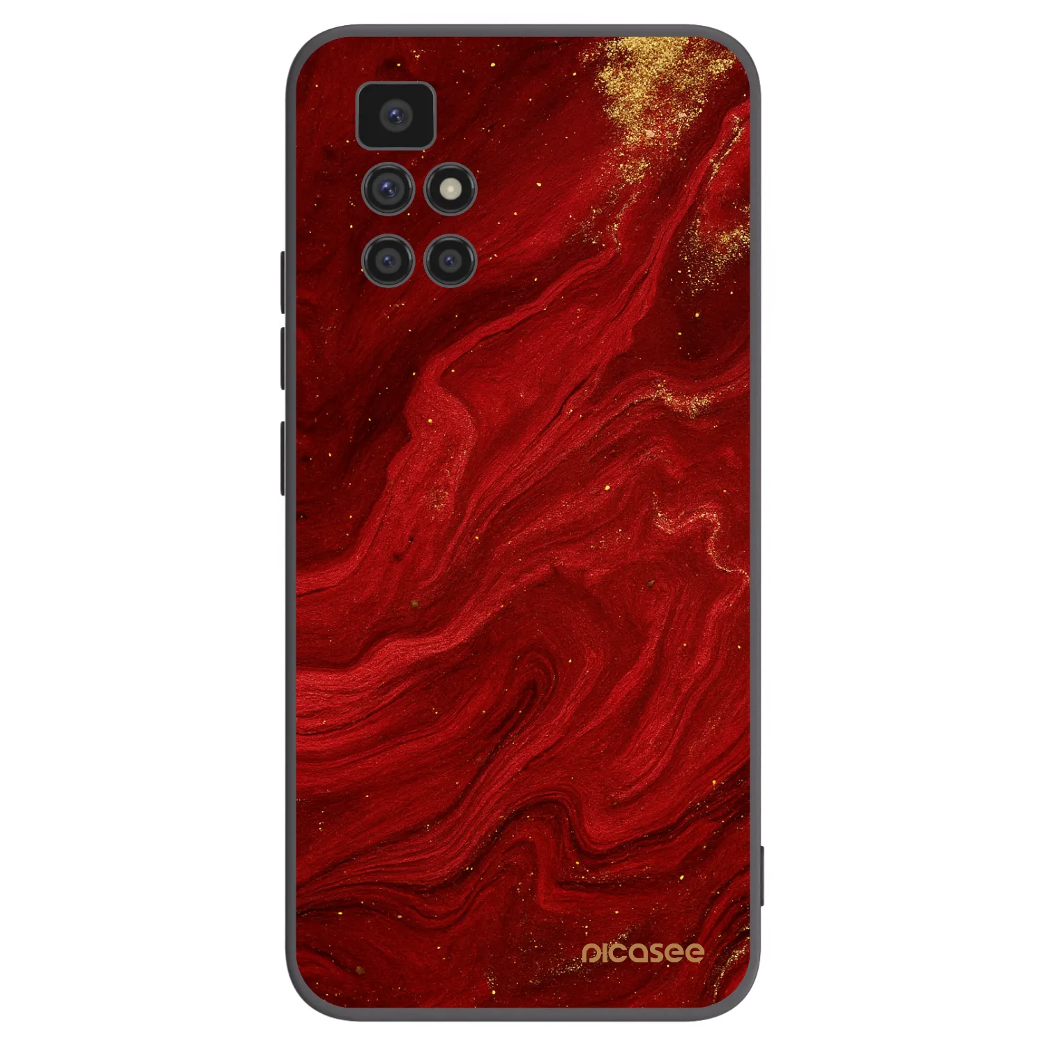 Picasee crna silikonska maskica za Xiaomi Redmi 10 - Red