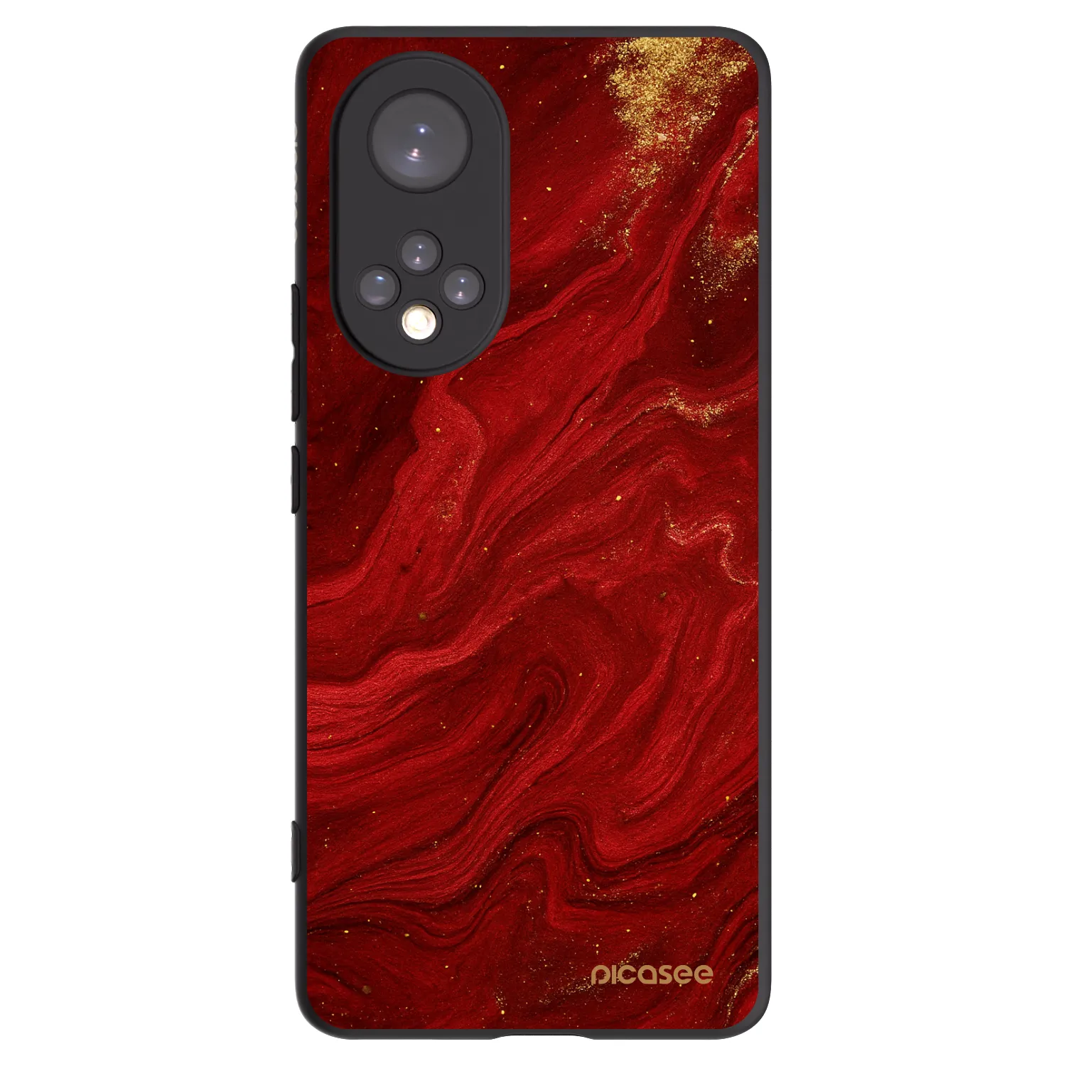 Picasee crna silikonska maskica za Honor 50 5G - Red