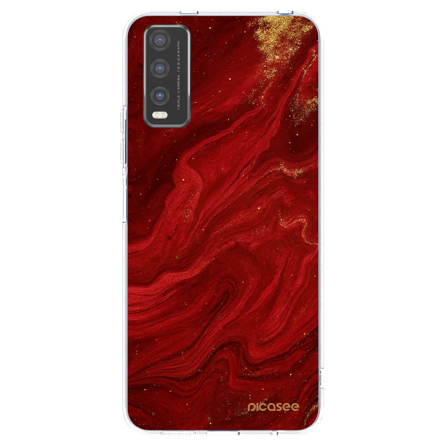 Picasee silikonska prozirna maskica za Vivo Y20s - Red