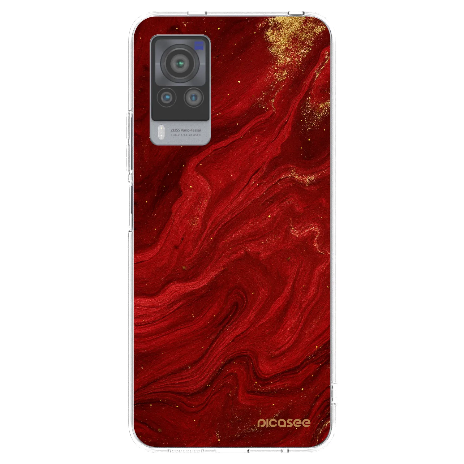 Picasee silikonska prozirna maskica za Vivo X60 Pro 5G - Red