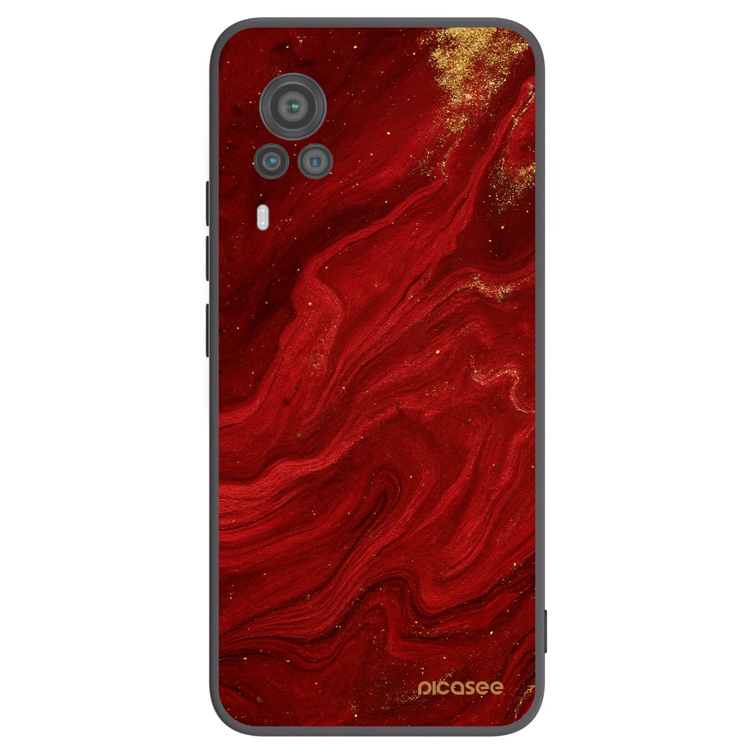 Picasee crna silikonska maskica za Vivo X60 Pro 5G - Red
