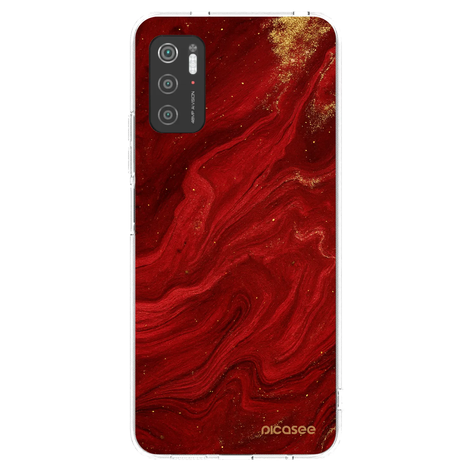 Picasee silikonska prozirna maskica za Xiaomi Poco M3 Pro 5G - Red