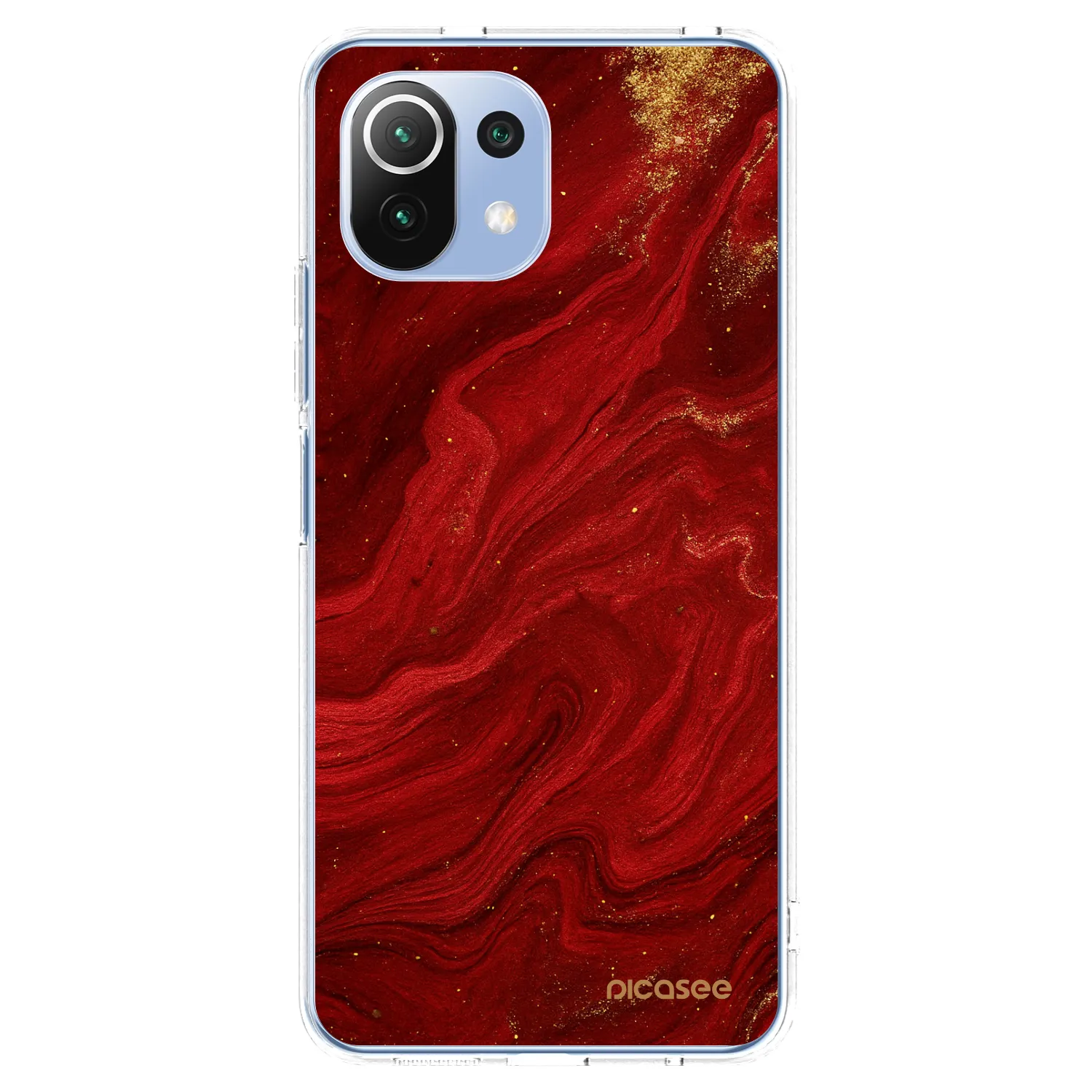 Picasee silikonska prozirna maskica za Xiaomi 11 Lite 5G NE - Red