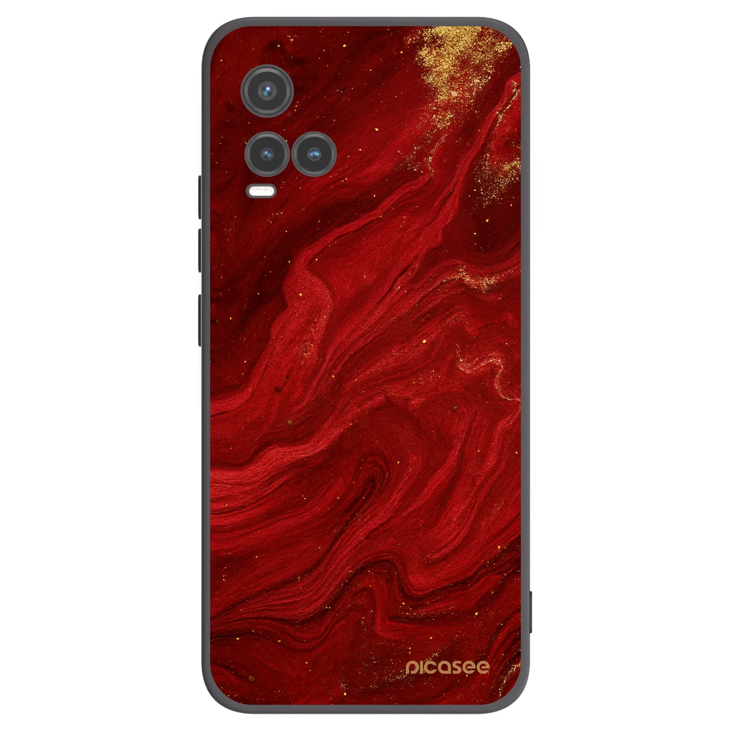 Picasee crna silikonska maskica za Vivo Y33s - Red