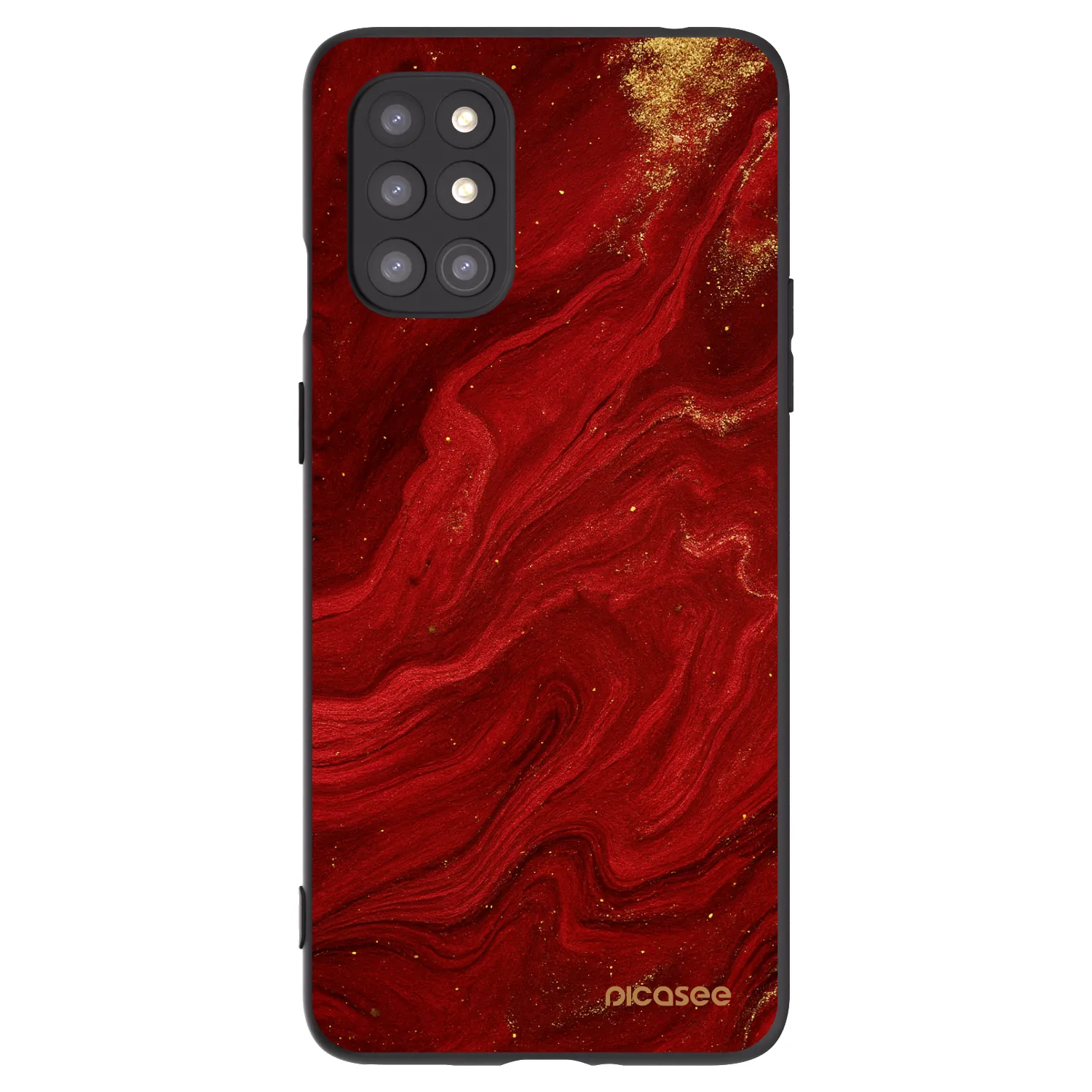 Picasee crna silikonska maskica za OnePlus 8T - Red