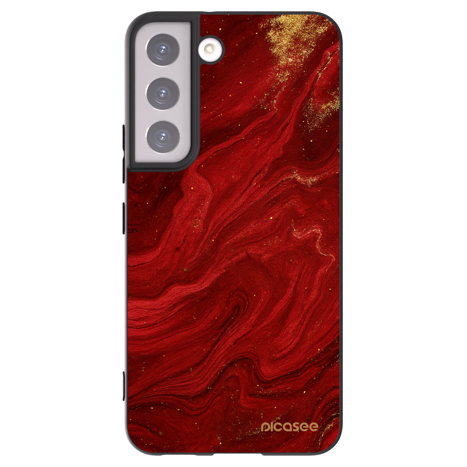 Picasee crna silikonska maskica za Samsung Galaxy S22 5G - Red