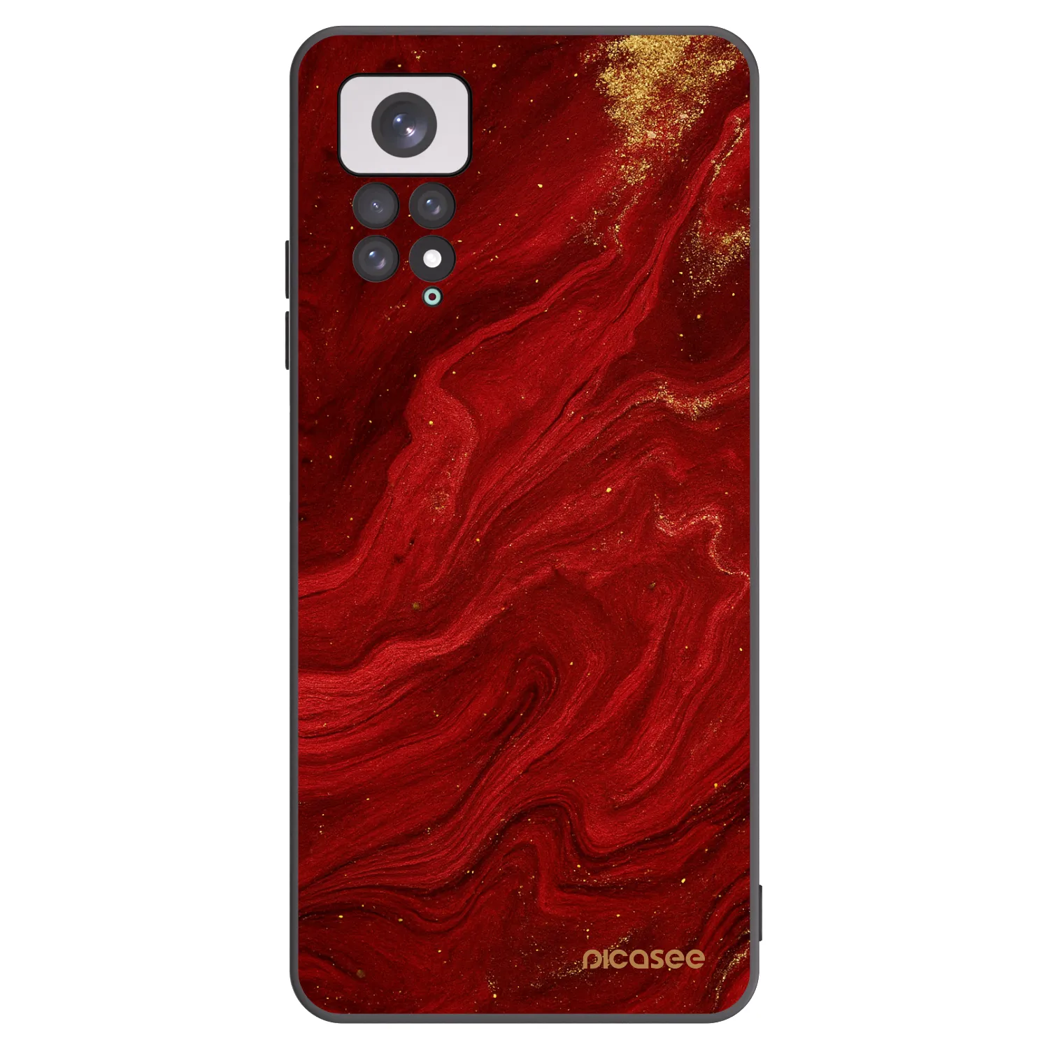 Picasee crna silikonska maskica za Xiaomi Redmi Note 11 - Red