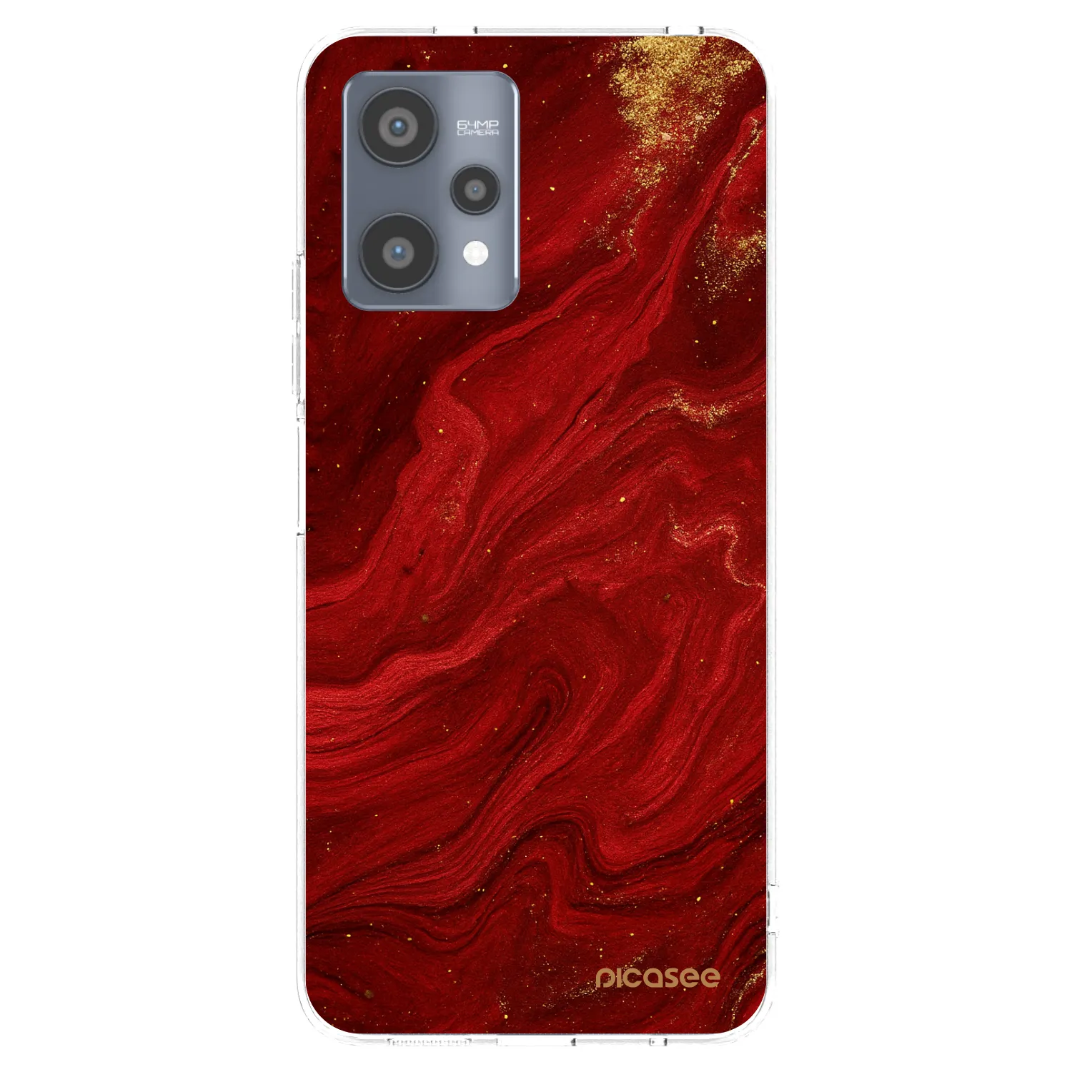 Picasee silikonska prozirna maskica za Realme 9 Pro 5G - Red