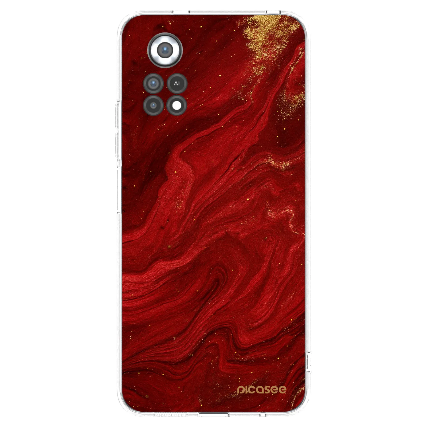 Picasee silikonska prozirna maskica za Xiaomi Poco X4 Pro 5G - Red