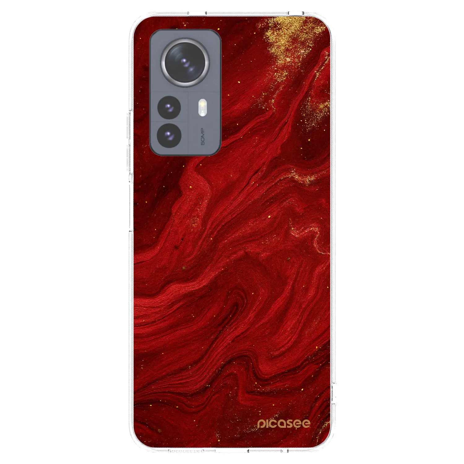 Picasee silikonska prozirna maskica za Xiaomi 12 Pro - Red