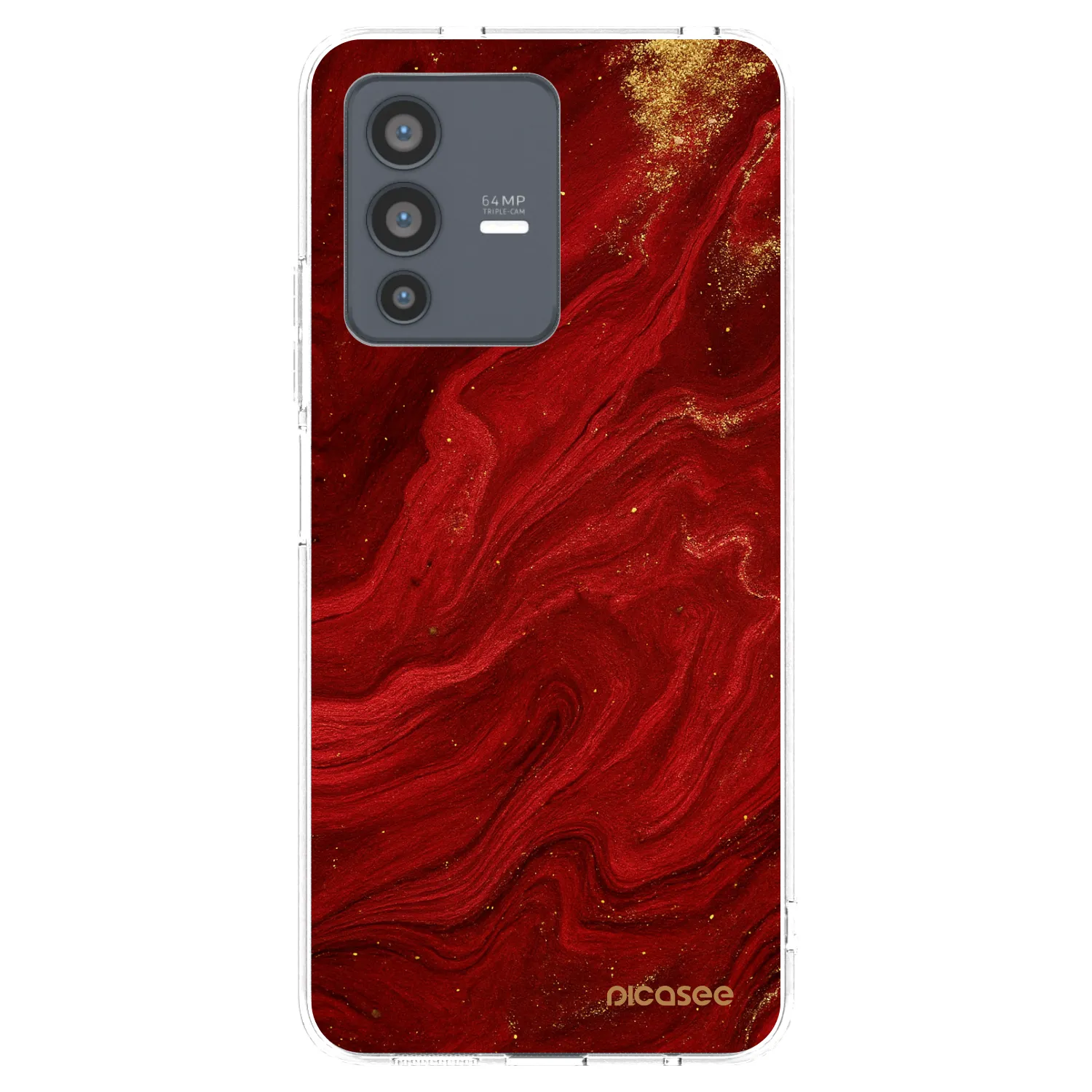 Picasee silikonska prozirna maskica za Vivo V23 5G - Red