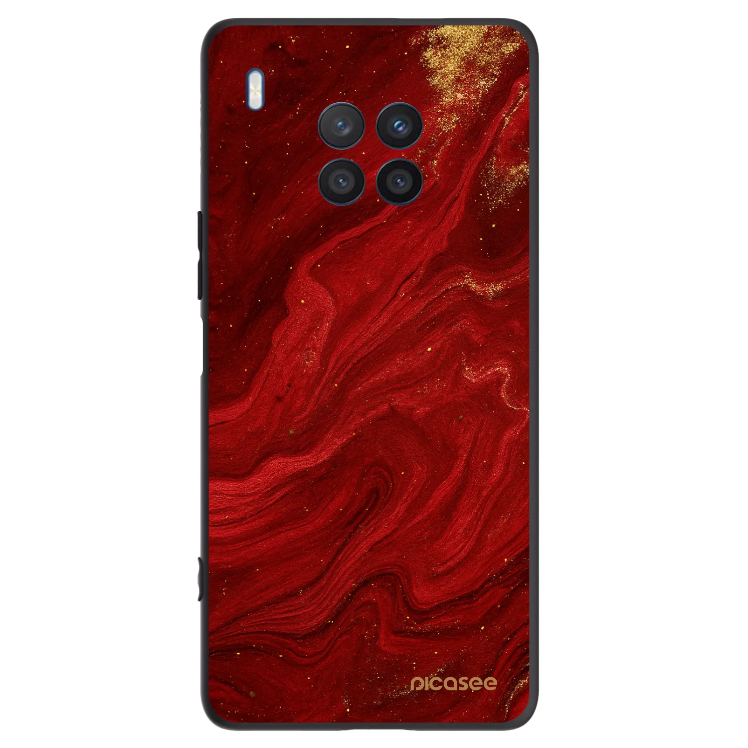 Picasee crna silikonska maskica za Honor 50 Lite - Red