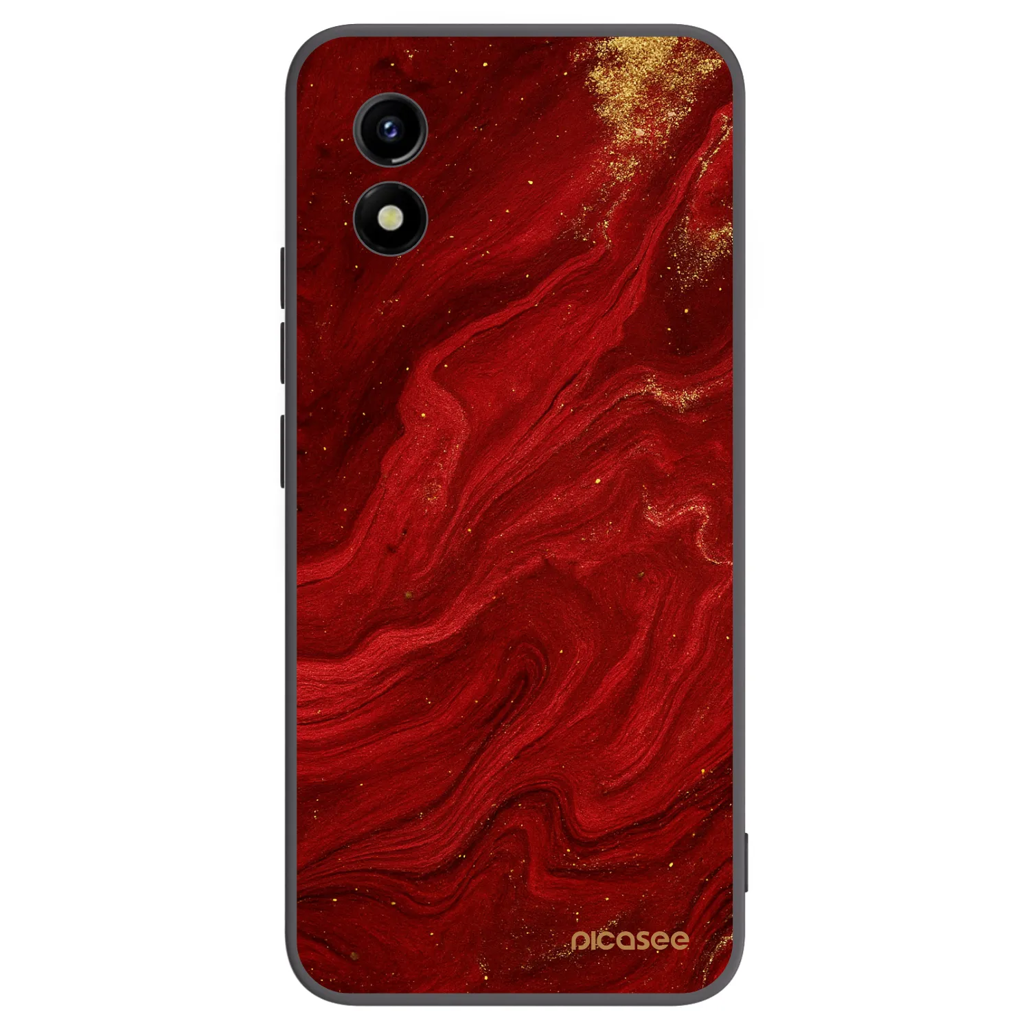 Picasee crna silikonska maskica za Vivo Y01 - Red