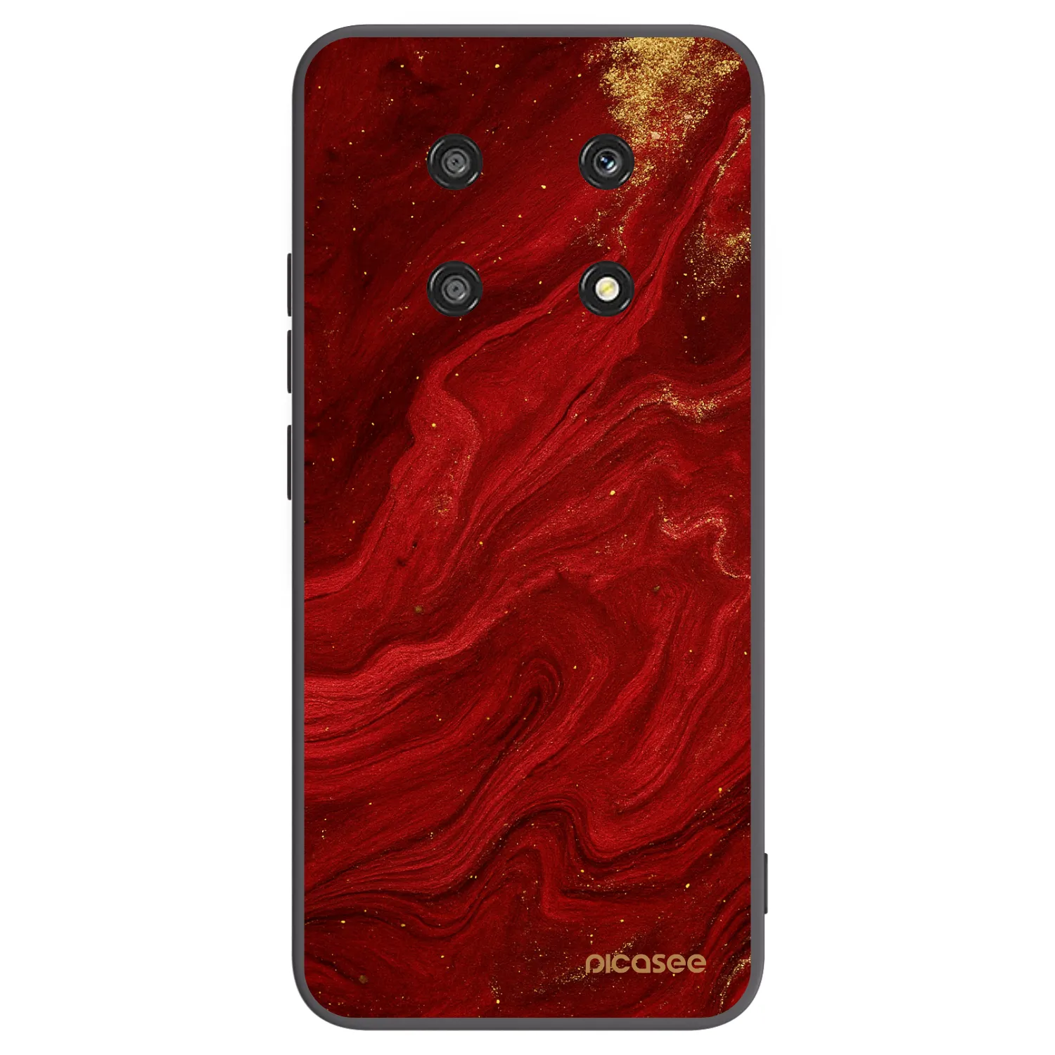 Picasee crna silikonska maskica za Honor Magic4 Lite 5G - Red