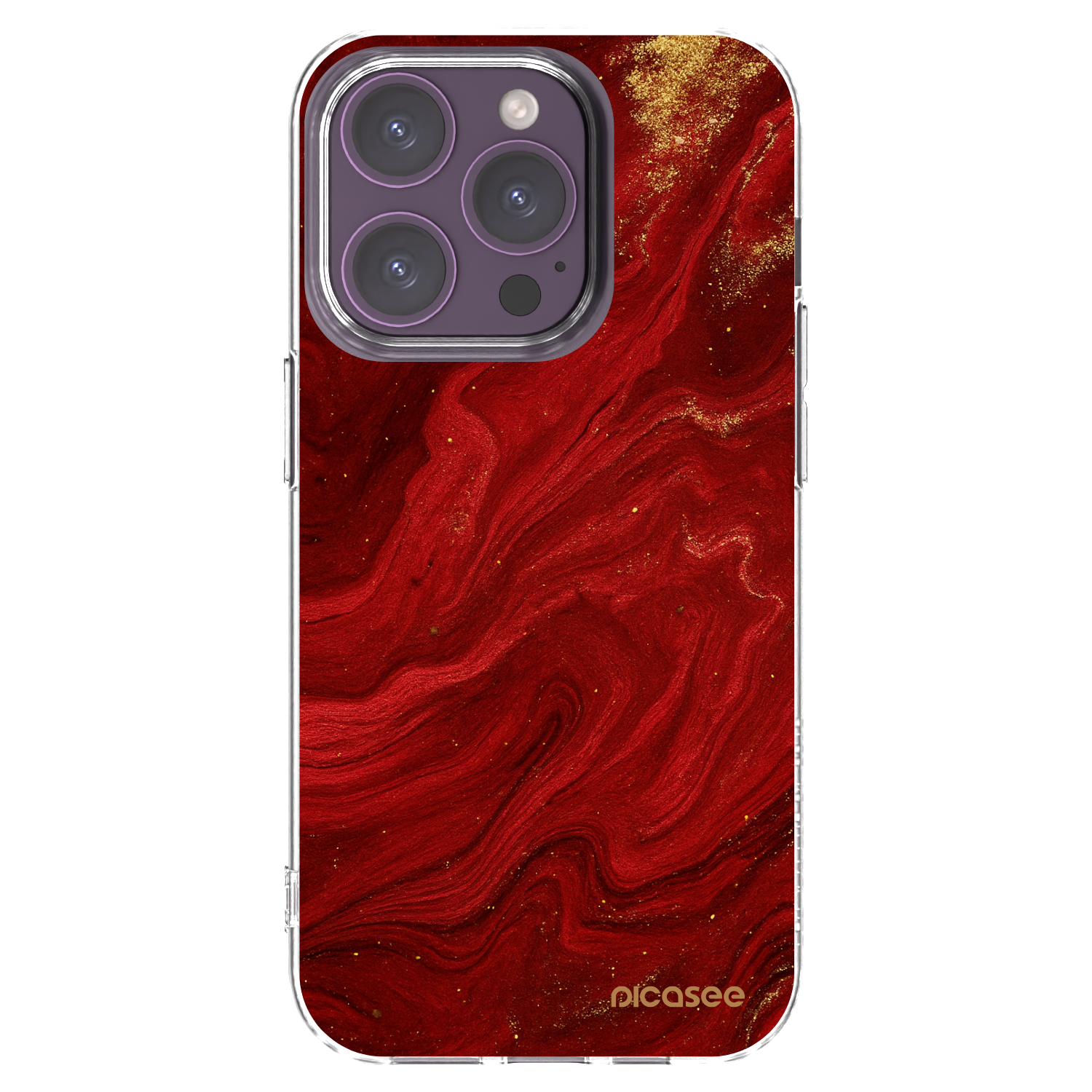 Picasee silikonska prozirna maskica za Apple iPhone 14 Pro - Red