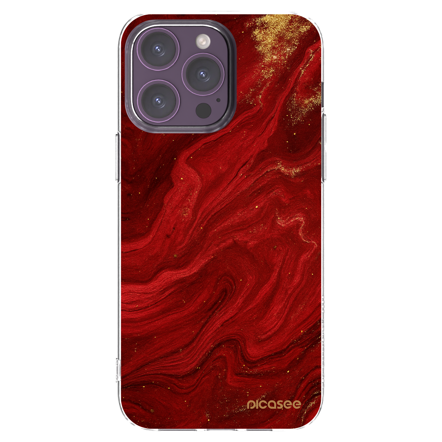 Picasee silikonska prozirna maskica za Apple iPhone 14 Pro Max - Red