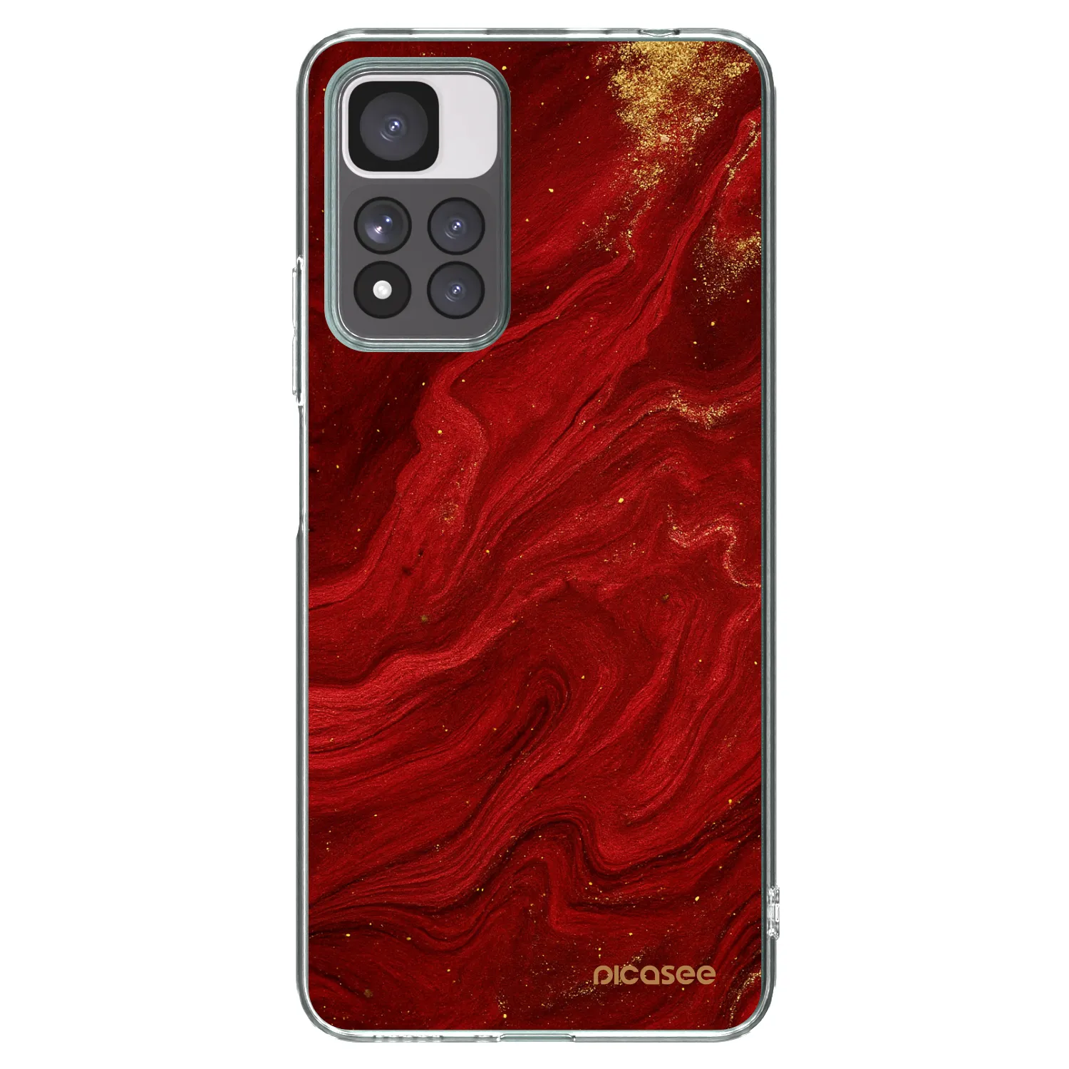 Picasee silikonska prozirna maskica za Xiaomi Redmi Note 11 Pro+ 5G - Red