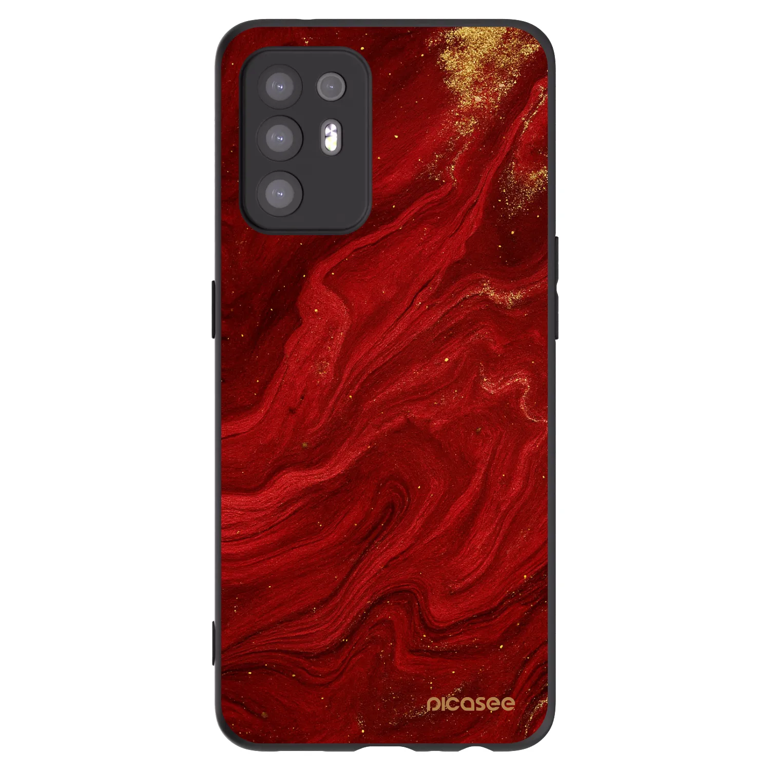 Picasee crna silikonska maskica za OPPO A94 5G - Red